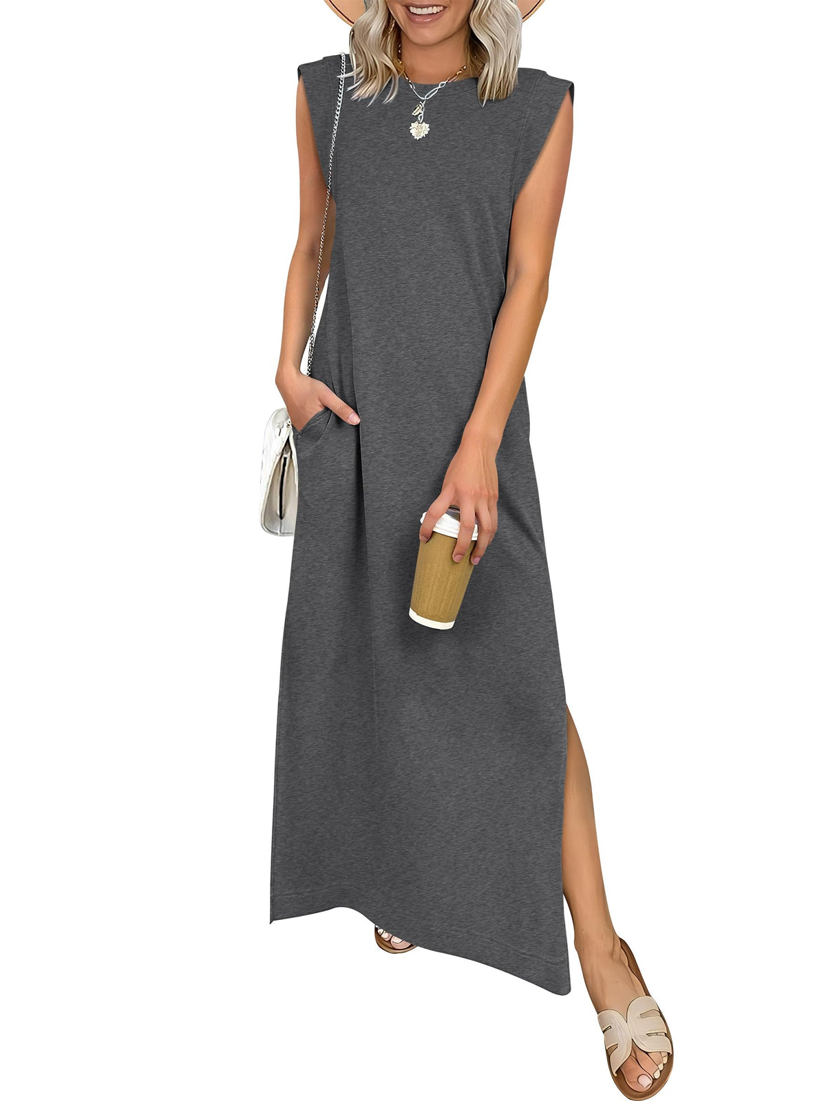 ANRABESS Womens Summer Maxi Dresses Wrinkle Free Sundress with Pockets