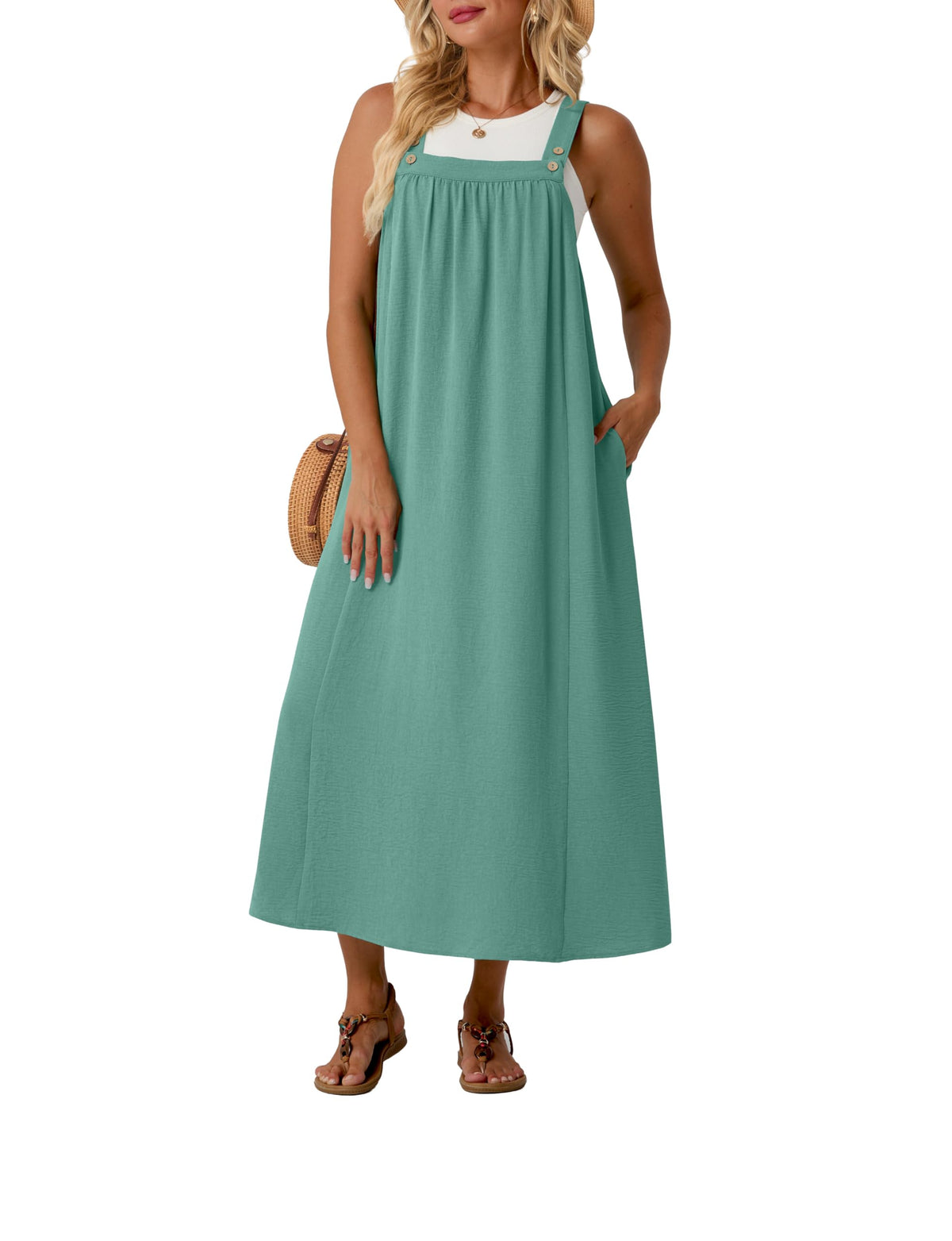 Lepunuo Overall Dress for Women Summer Adjustable Casual Cover Up