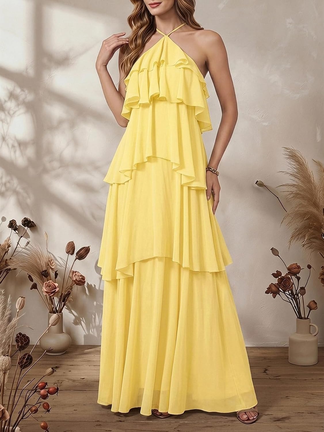 SOLY HUX Women's Wedding Guest Maxi Dress