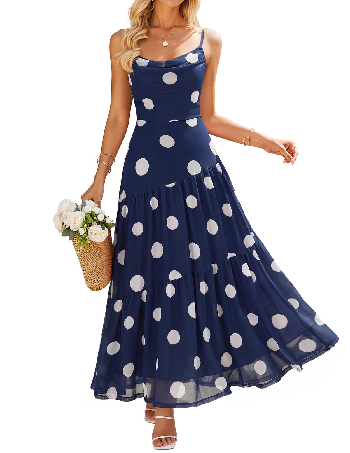 ZESICA Women's Summer Mesh Floral Sleeveless Wedding Guest Dress