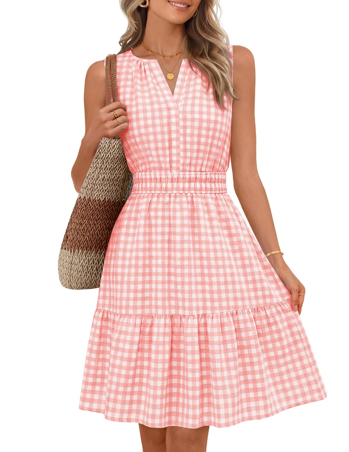 MEROKEETY Womens Summer Casual Beach Vacation Sleeveless Mini Sundress 2026