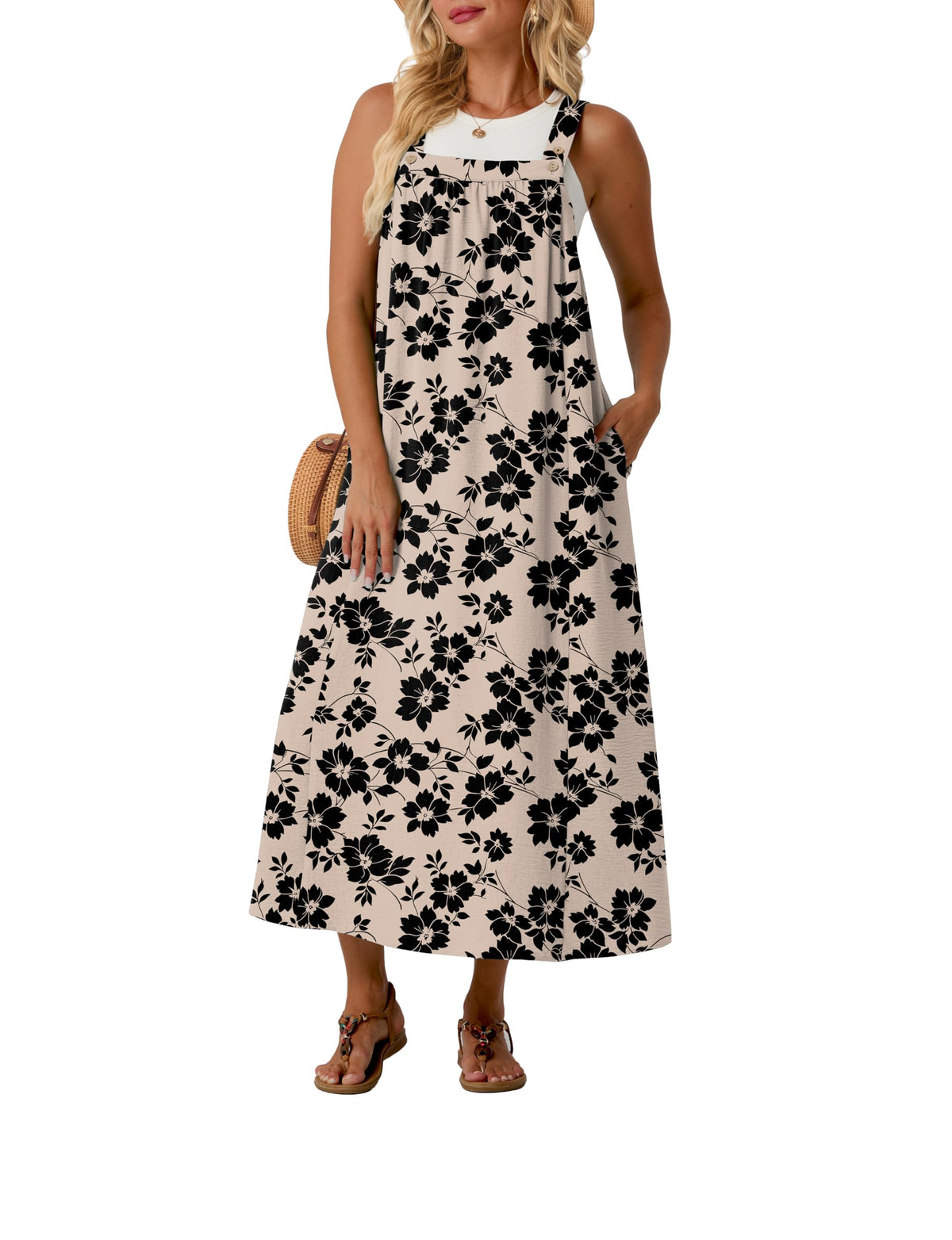 Lepunuo Overall Dress for Women Summer Adjustable Casual Cover Up