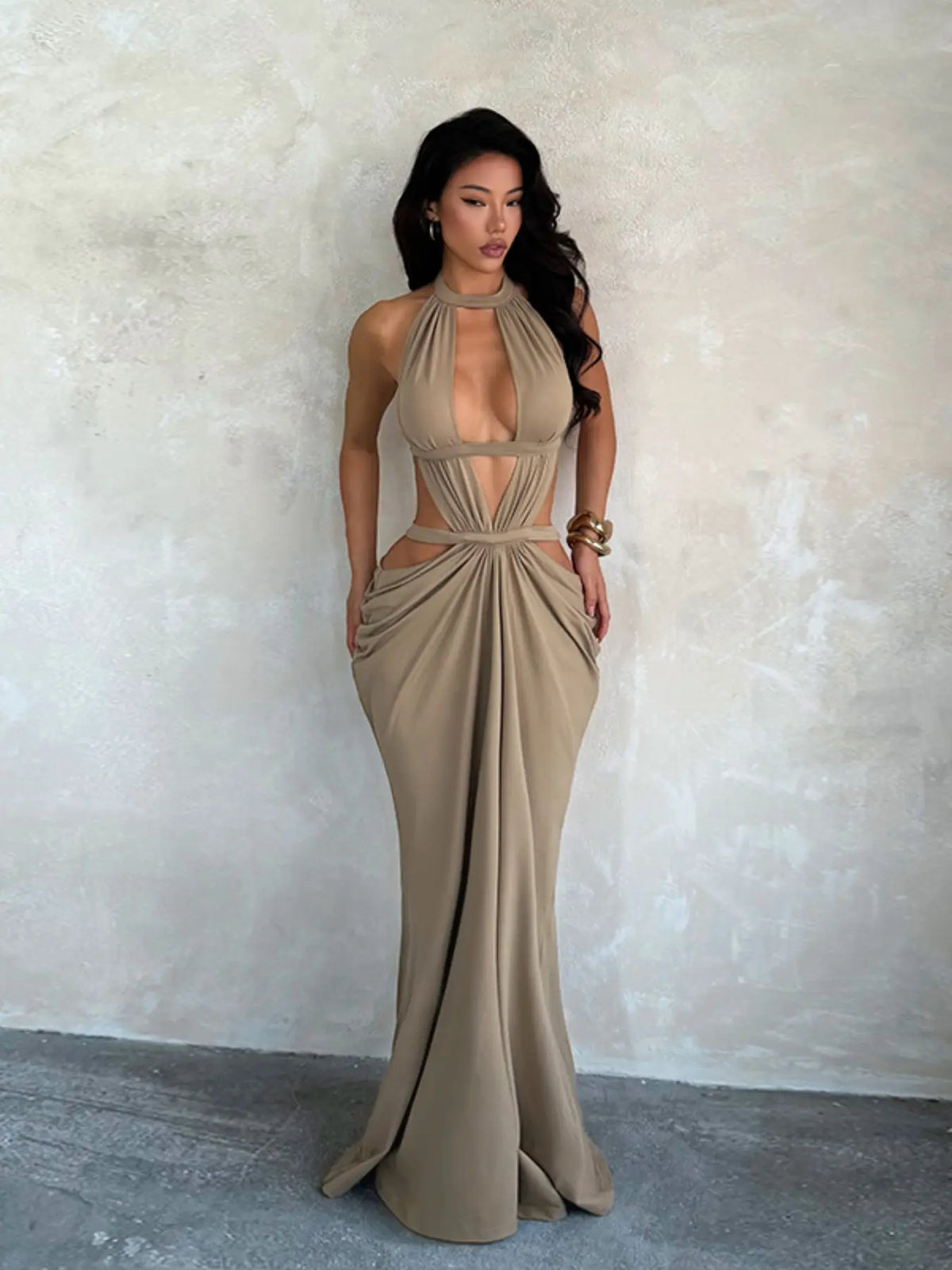 Shimmering Ribbon Vacation Cutout Dress, Elegant Hollow Out Design, Perfect for Summer Parties, Chic and Comfortable Evening Wear, Elegance