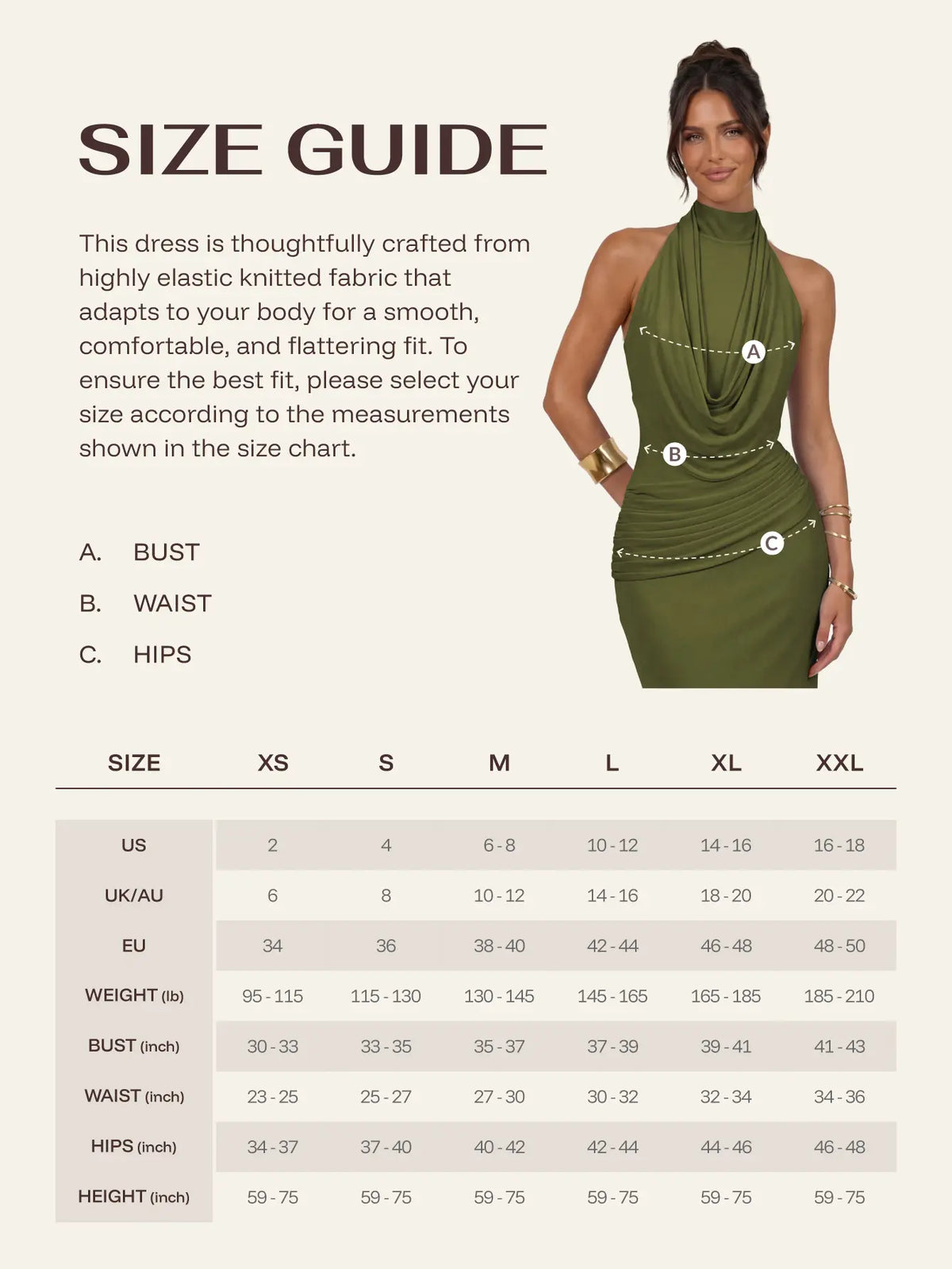 Curvysweet Claire Women’s Sleeveless Acrylic Knitting Halter Neck Mesh Backless Below Ankle Maxi Dress - Elegant Formal Party Gown, Draped, Ruched, Basic Tie Bodycon Summer Wedding Guest Women's Clothing