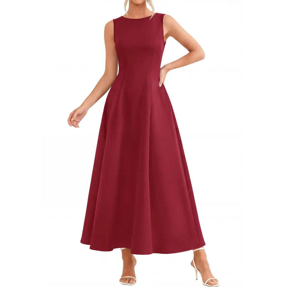 PrettyGarden Women's Maxi Dress Summer Wedding Guest Spring A Line Long Tank Flowy Modest Sleeveless Cocktail Dresses-[Valentine's Gift]