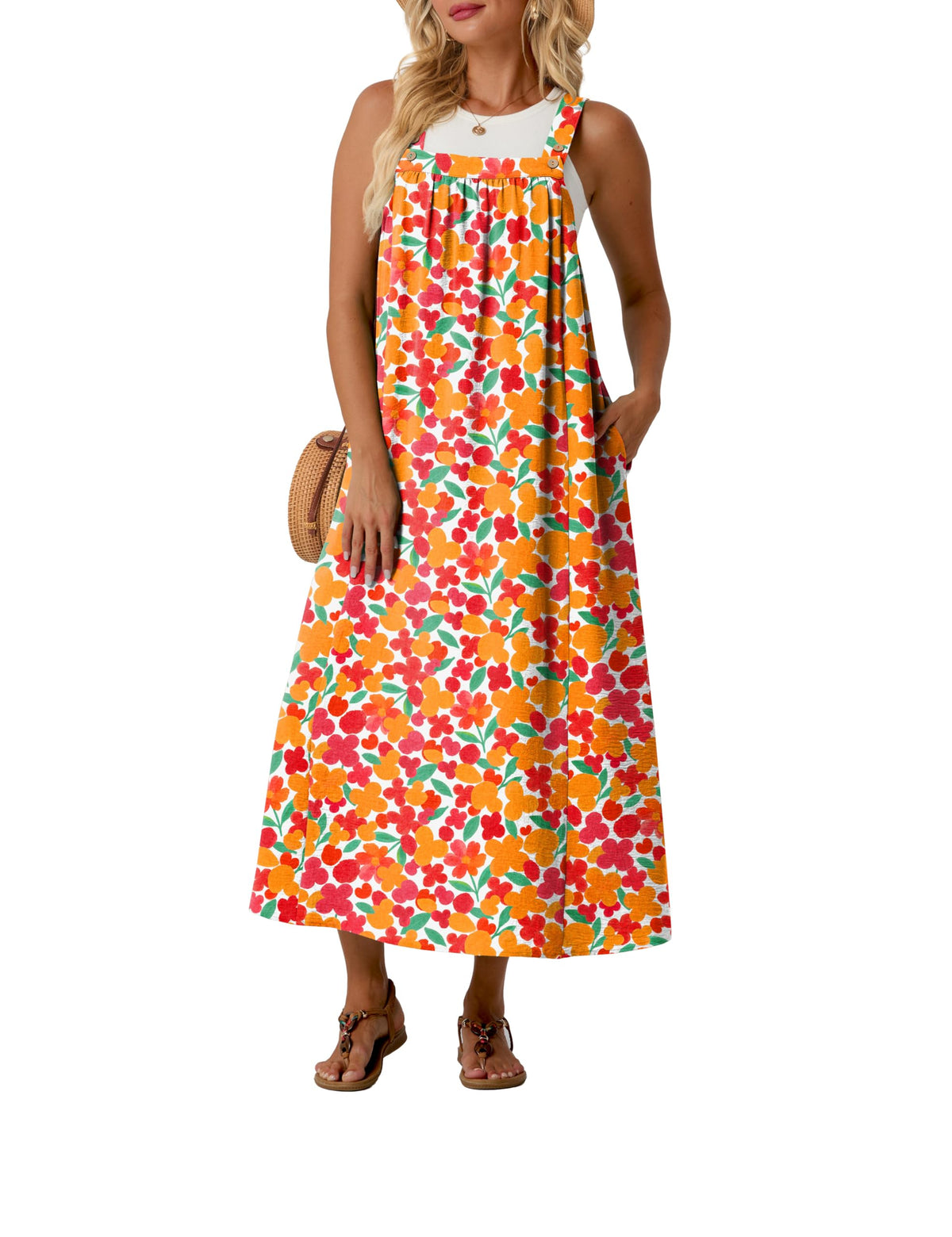 Lepunuo Overall Dress for Women Summer Adjustable Casual Cover Up