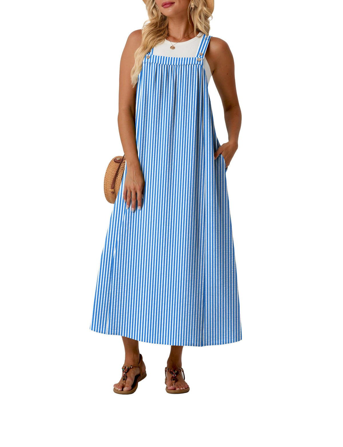 Lepunuo Overall Dress for Women Summer Adjustable Casual Cover Up