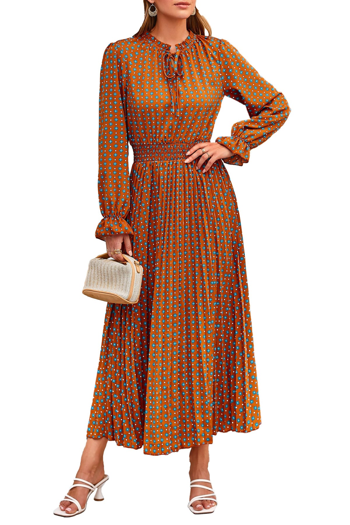 PRETTYGARDEN Women's Fall Midi Wedding Guest Dress