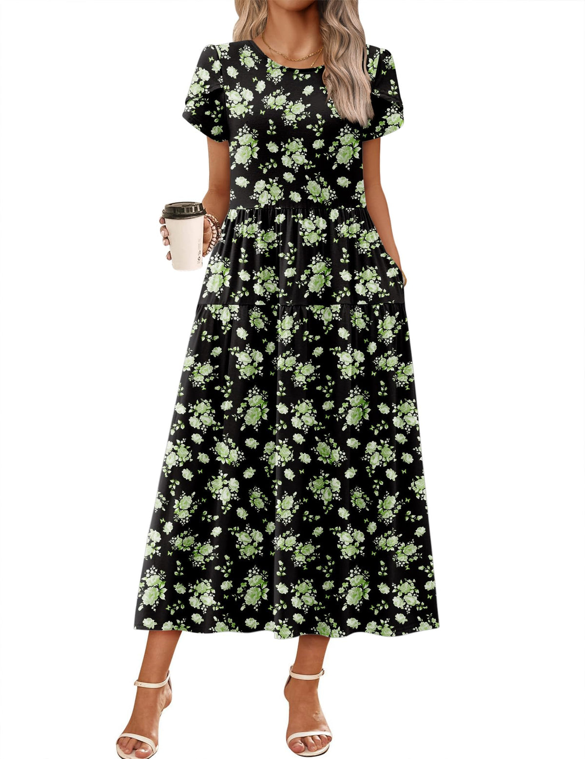 Zeagoo Summer Dresses for Women 2026 Maxi Bohemian Short Sleeve Long Dress
