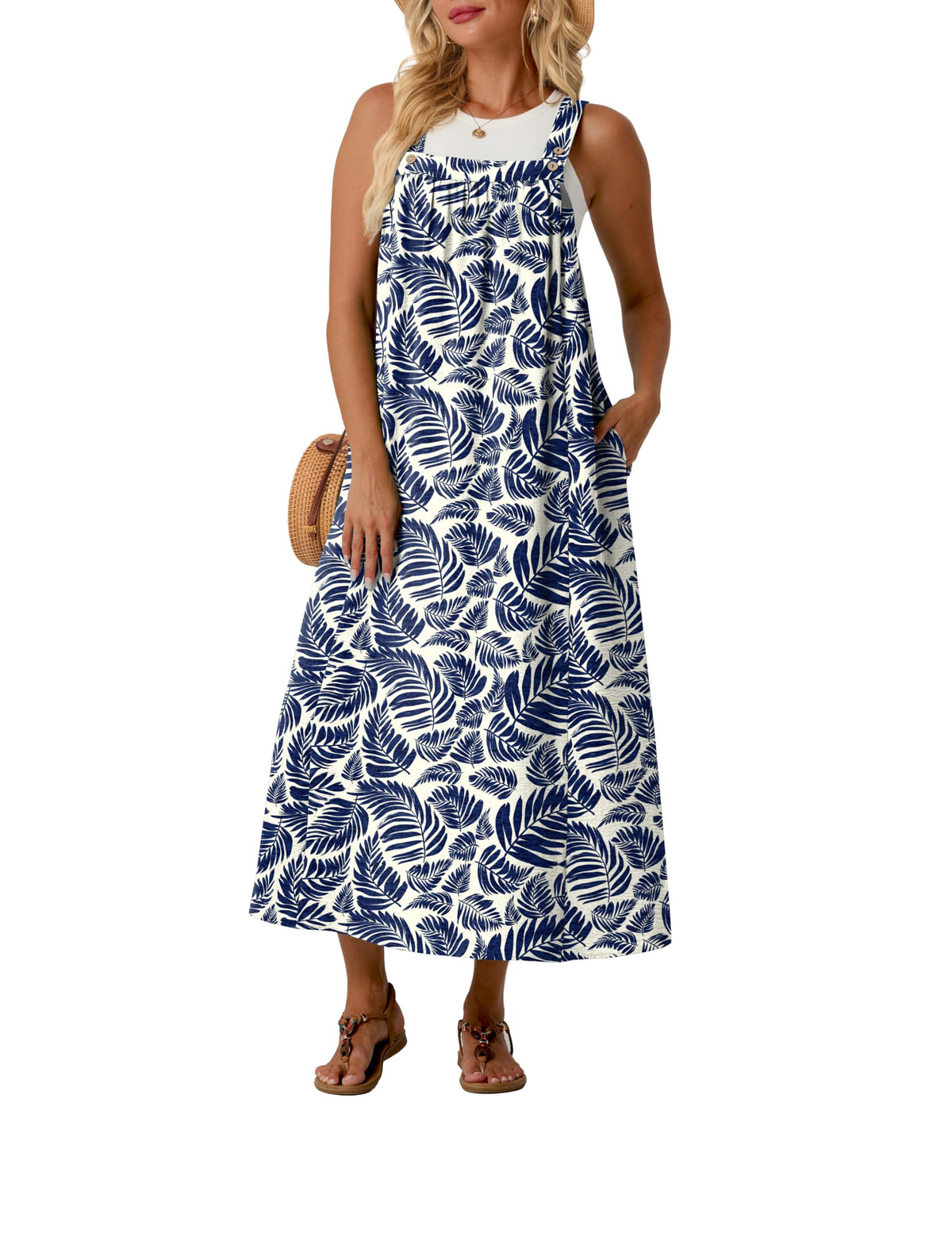 Lepunuo Overall Dress for Women Summer Adjustable Casual Cover Up