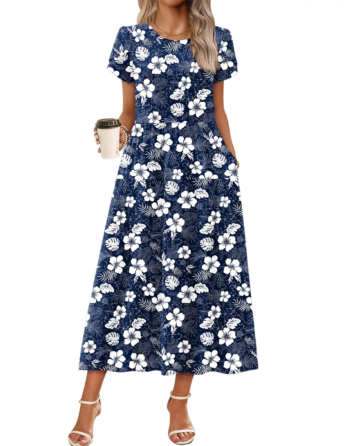 Zeagoo Summer Dresses for Women 2026 Maxi Bohemian Short Sleeve Long Dress