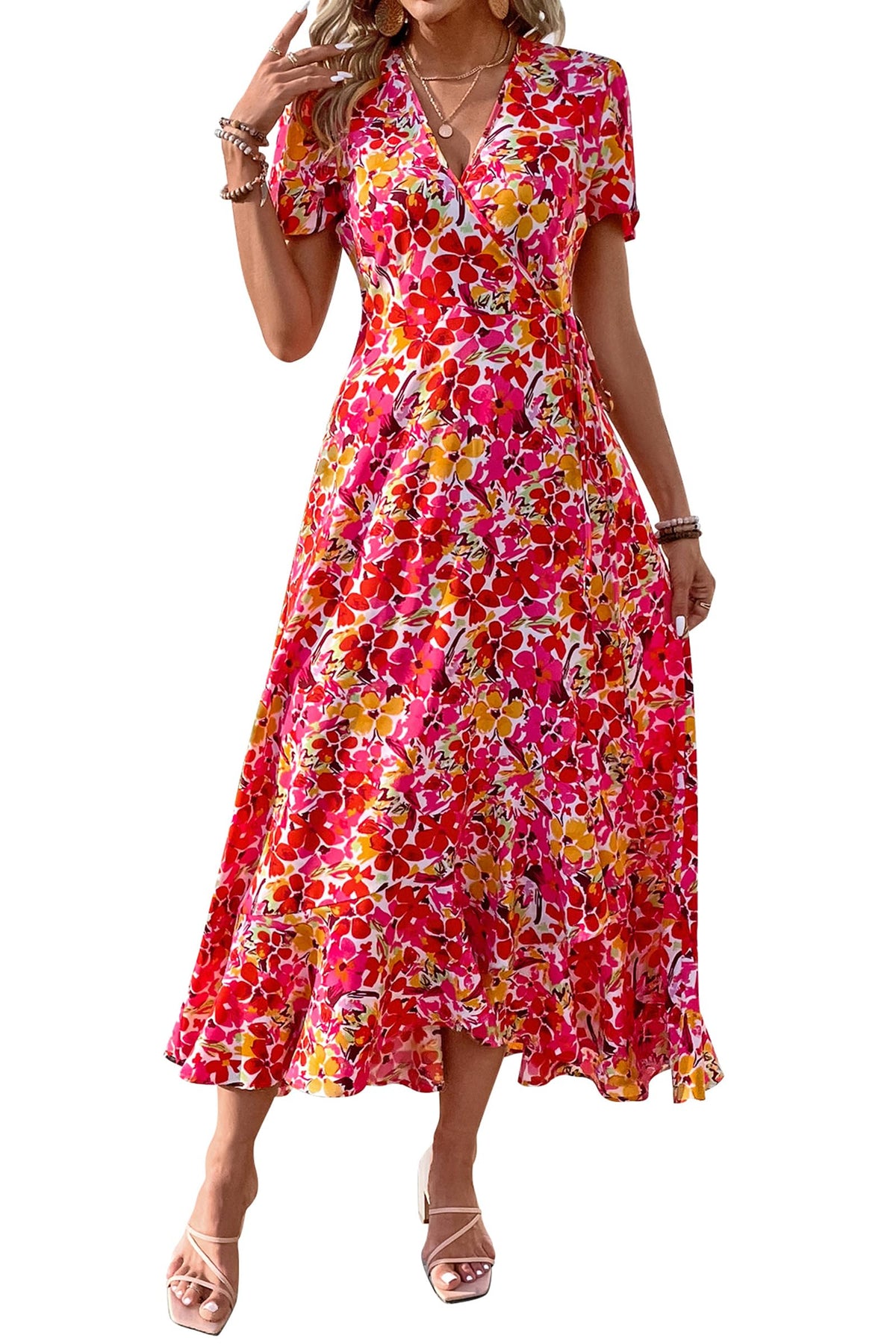 PRETTYGARDEN Women's Boho Floral Summer Maxi Dresses