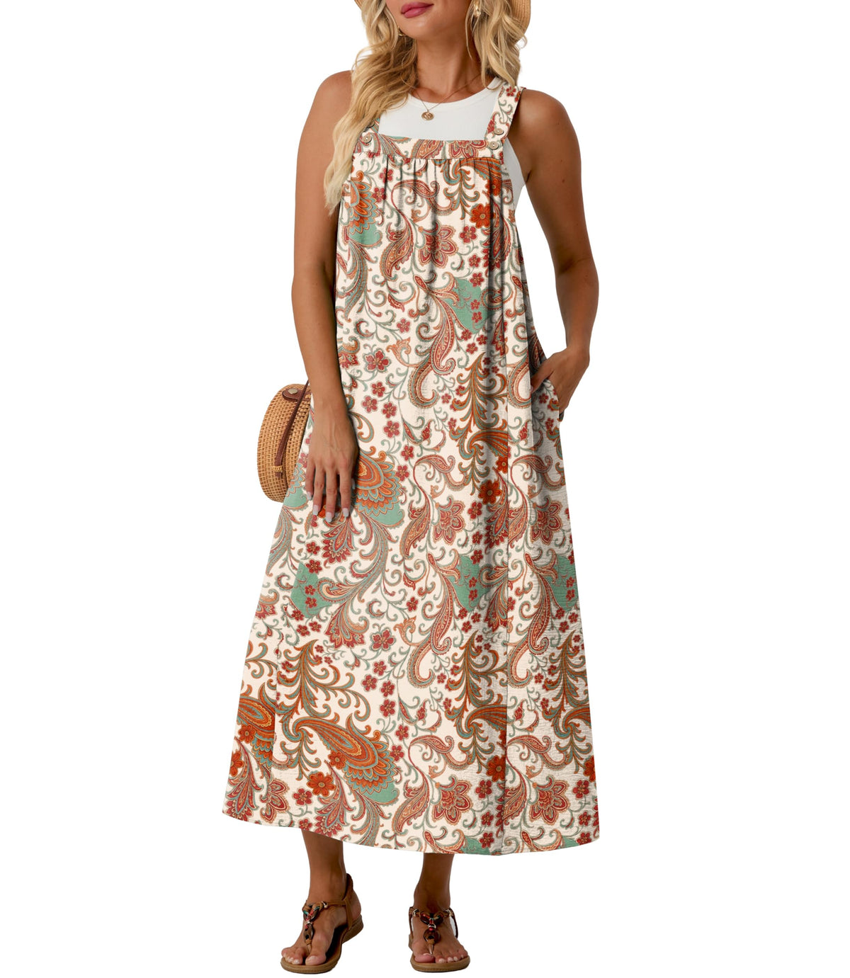 Lepunuo Overall Dress for Women Summer Adjustable Casual Cover Up