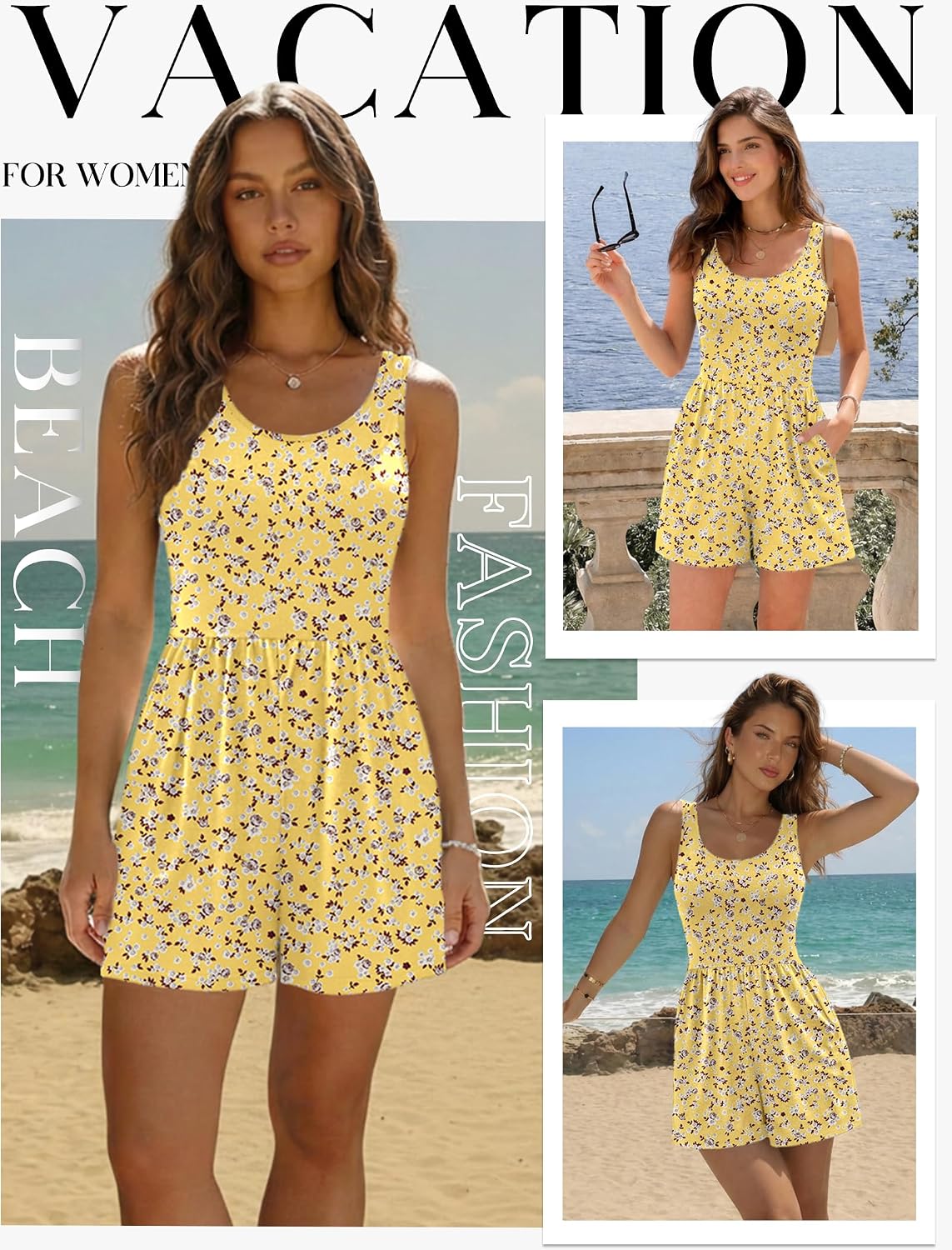Rompers for Women Casual Summer Beach Short Jumpsuits Vacation Outfits