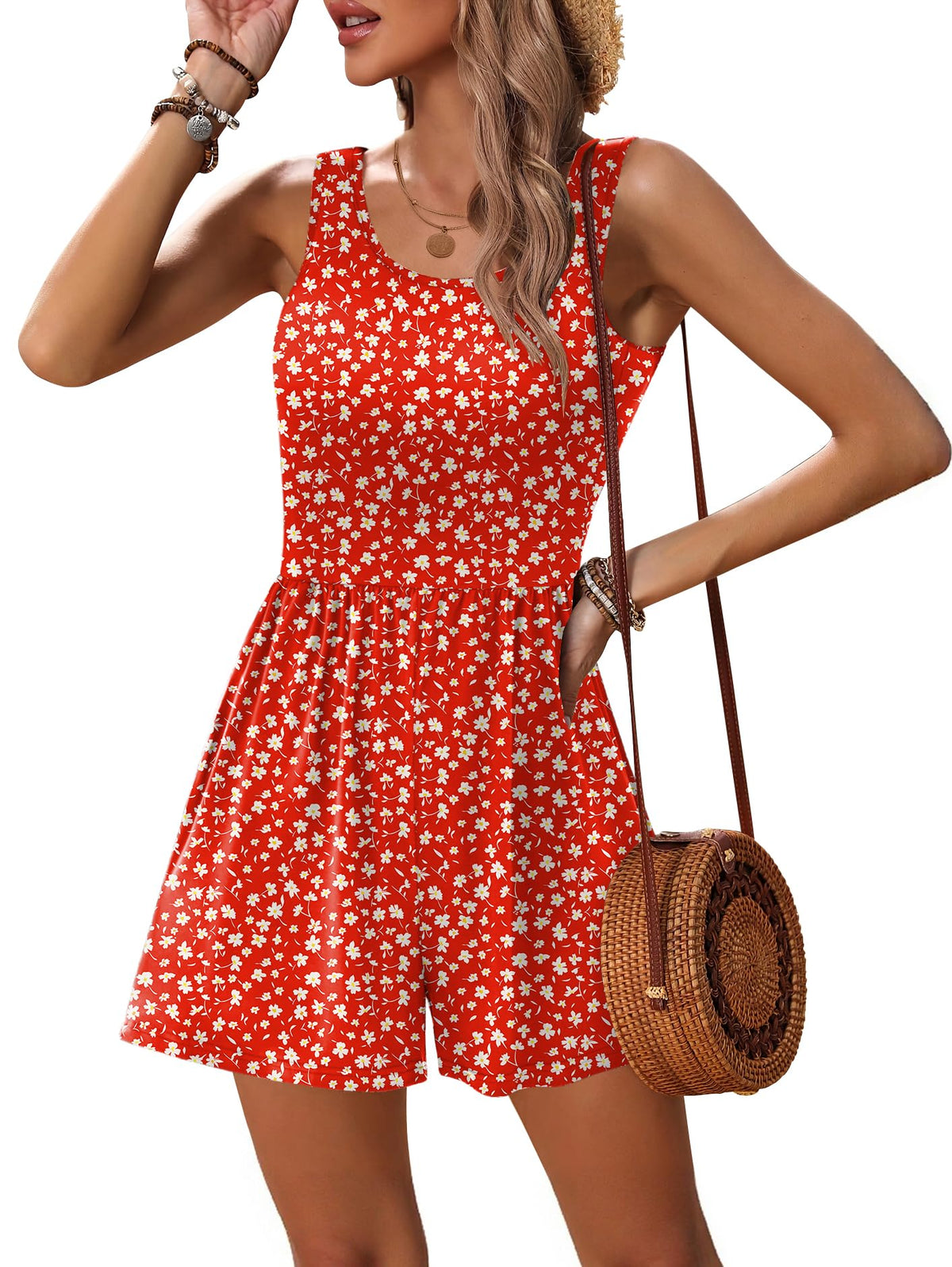 Rompers for Women Casual Summer Beach Short Jumpsuits Vacation Outfits