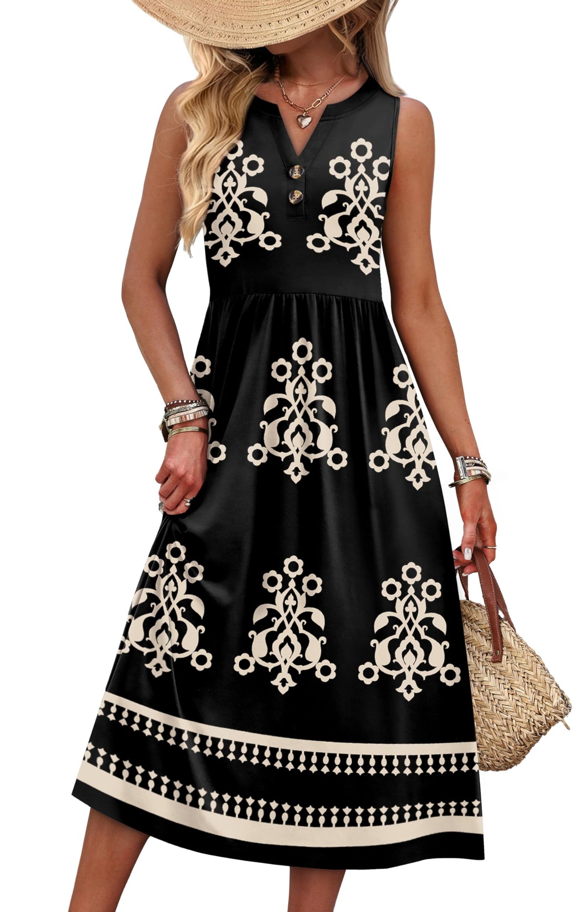 WIHOLL Women's Summer Dresses Maxi Dress Vacation Beach Sundresses 2026 with Pockets
