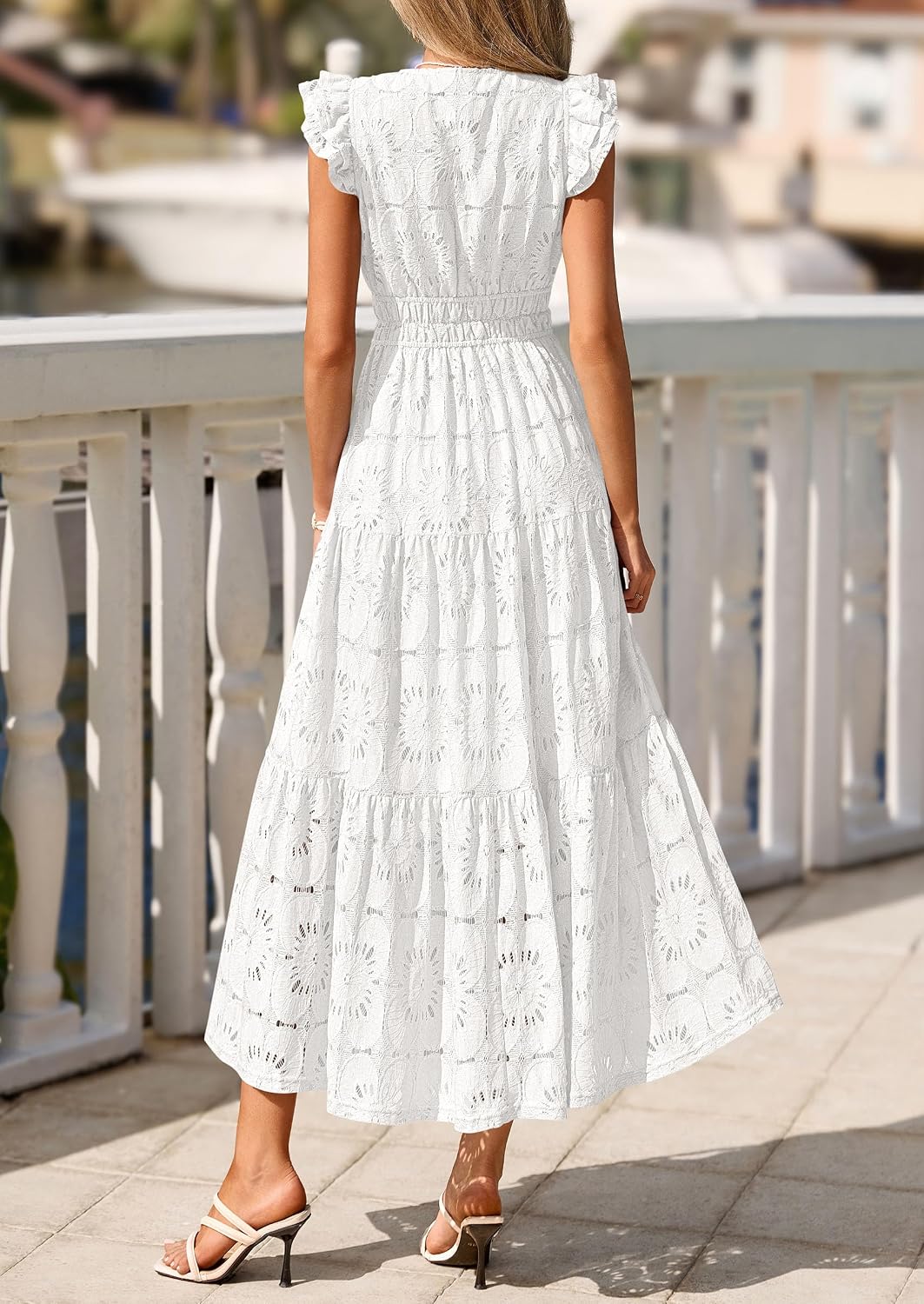 PRETTYGARDEN Women's Summer Eyelet Boho Maxi Dresses