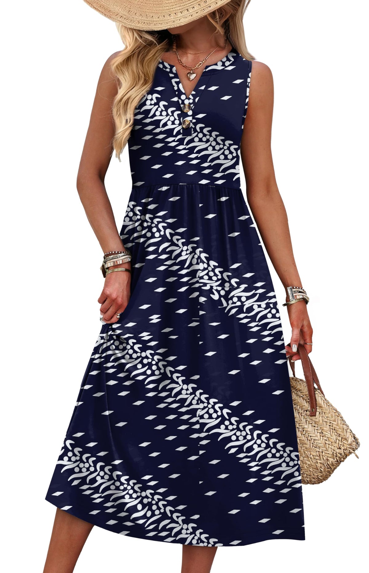 WIHOLL Women's Summer Dresses Maxi Dress Vacation Beach Sundresses 2026 with Pockets