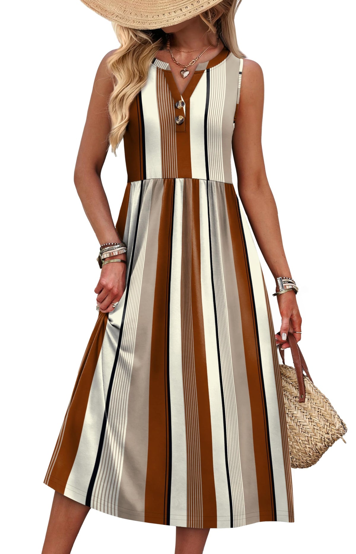 WIHOLL Women's Summer Dresses Maxi Dress Vacation Beach Sundresses 2026 with Pockets