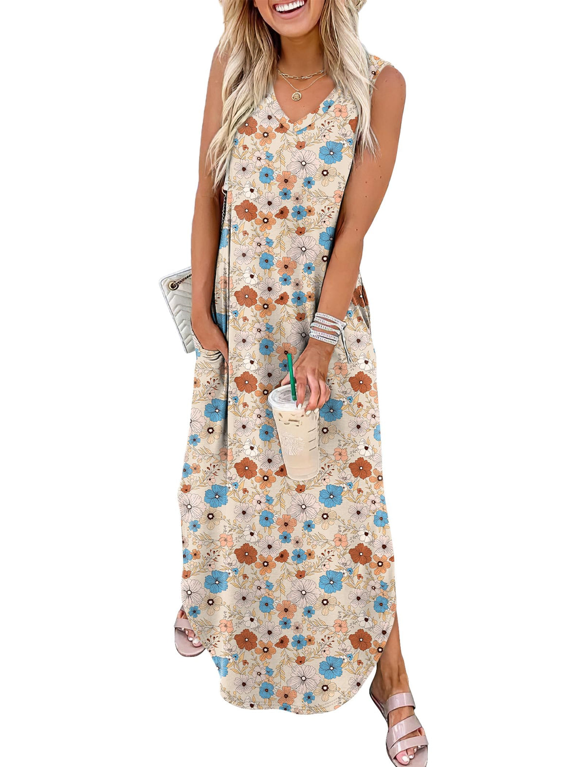 Sampeel Summer Dresses Maxi Dress Vacation Beach Sundresses 2025 with Pockets