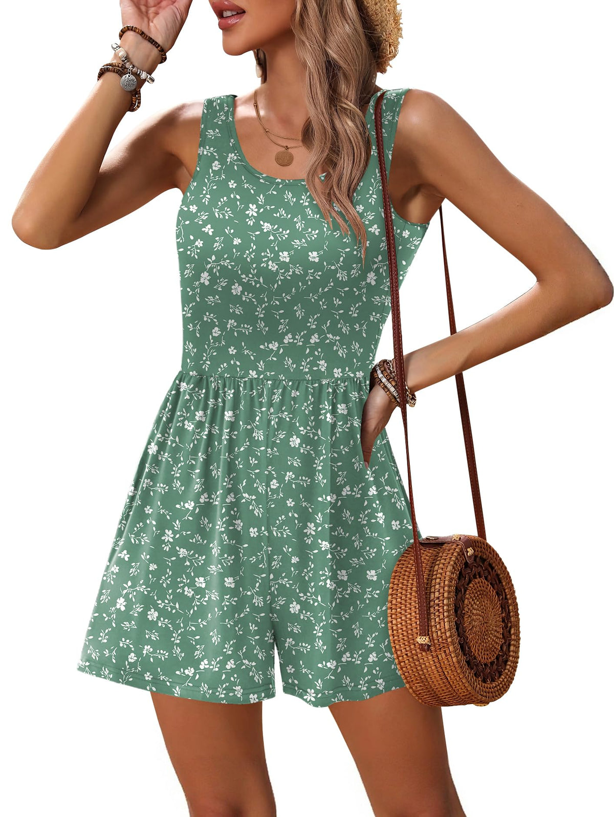 Rompers for Women Casual Summer Beach Short Jumpsuits Vacation Outfits
