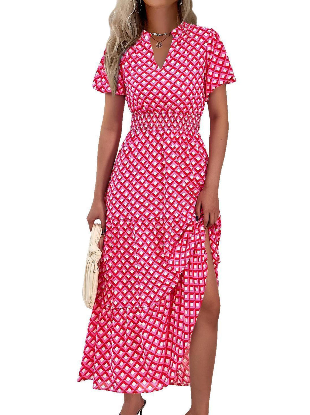 MASCOMODA Summer Maxi Dresses for Women 2026 Short Sleeve Long Floral Dress