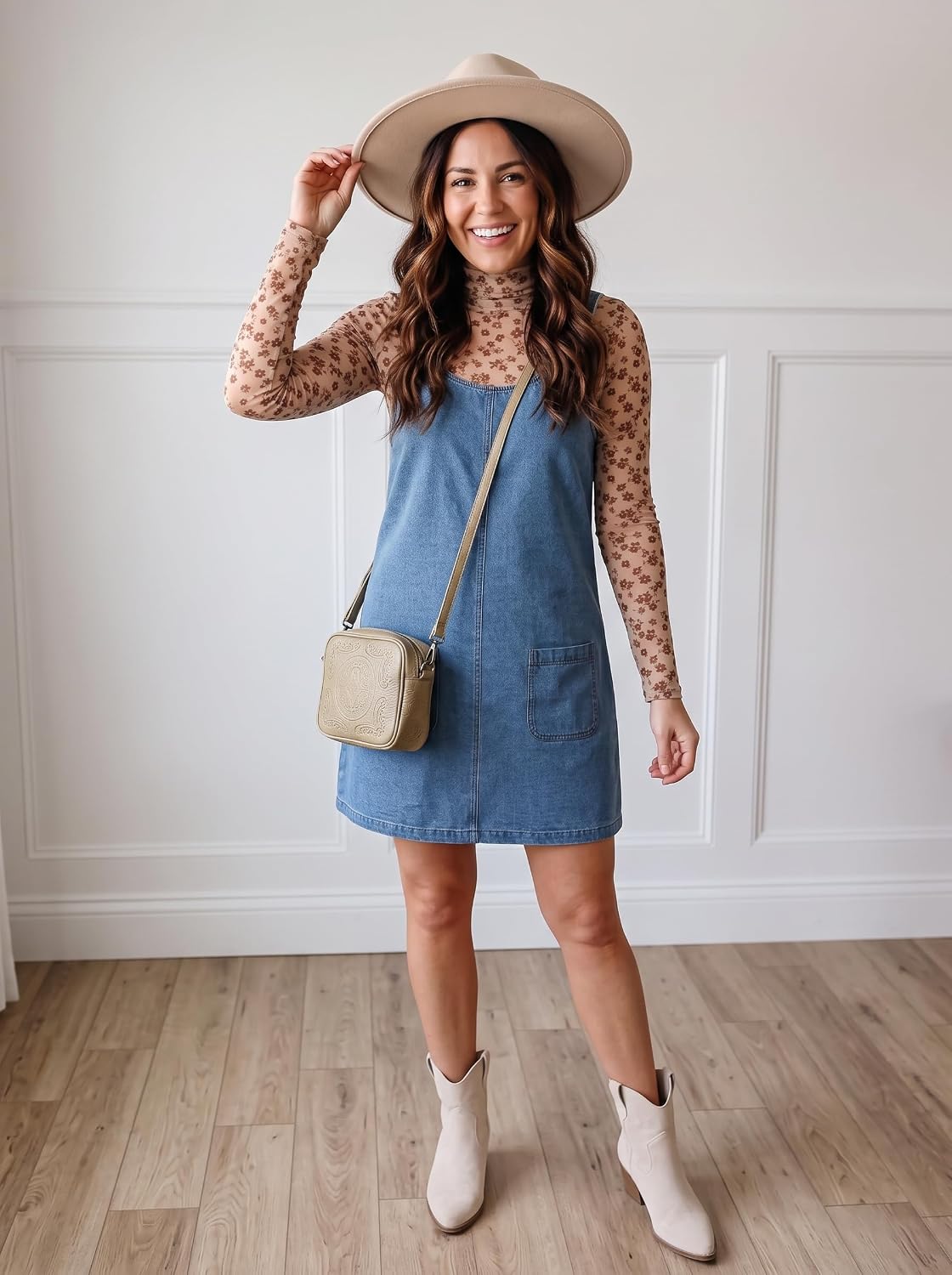 Dokotoo Womens Denim Dress Casual Sleeveless Babydoll Jean Overall Dress