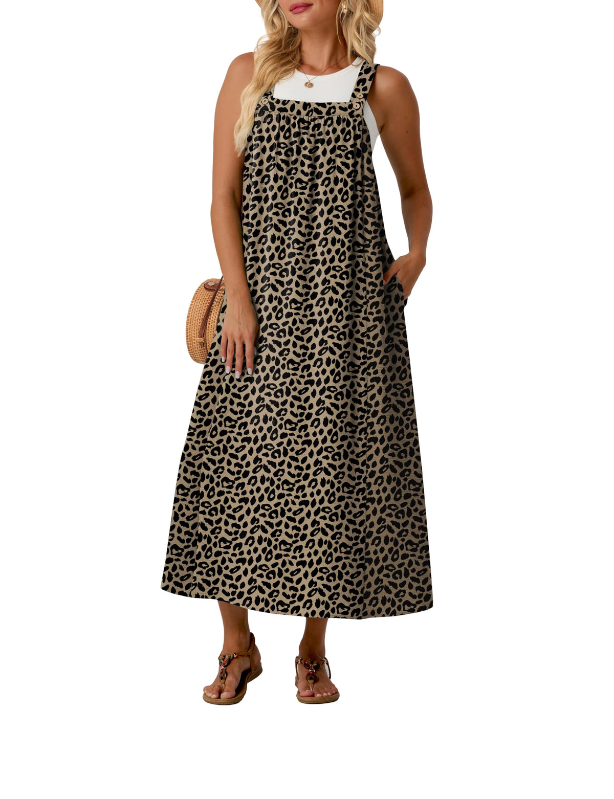 Lepunuo Overall Dress for Women Summer Adjustable Casual Cover Up