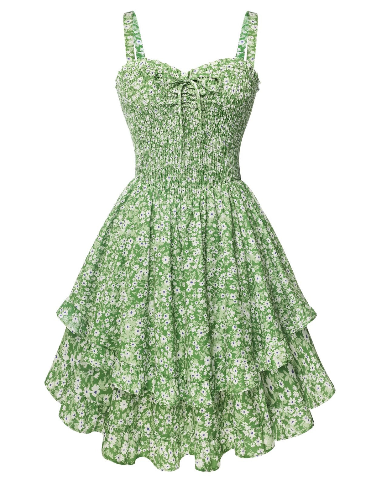 Scarlet Darkness Smocked Floral Sundresses Women Teens Summer Spring Dress