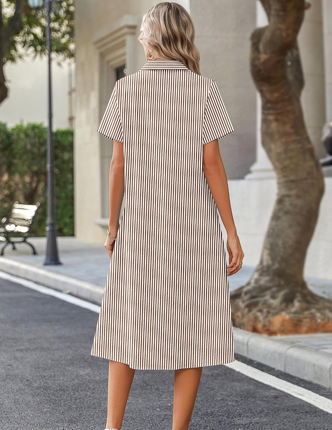 Zeagoo Summer Dresses for Women 2026 Button Down Shirt Dresses Aline Long Sundress Short Sleeve Beach Travel Cover Up