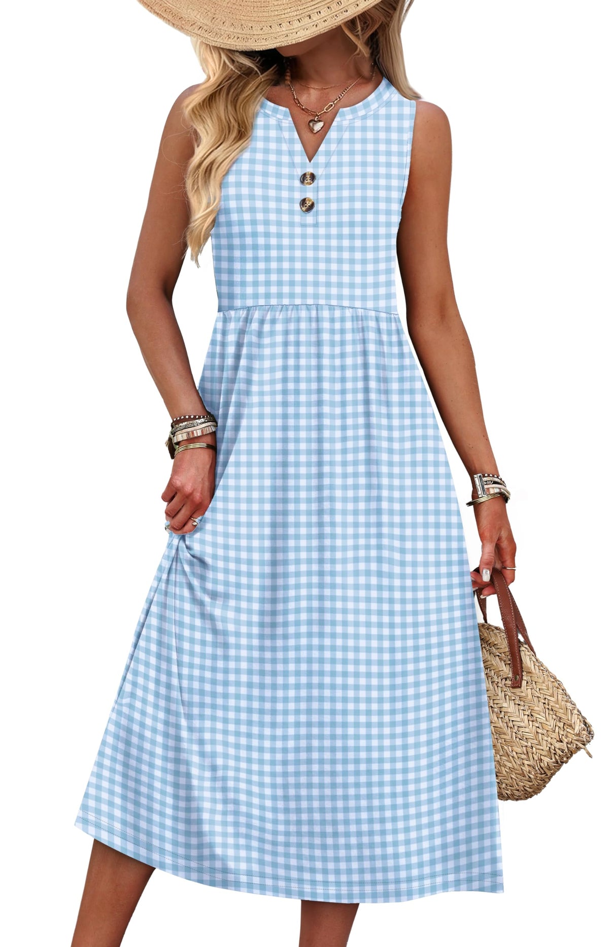 WIHOLL Women's Summer Dresses Maxi Dress Vacation Beach Sundresses 2026 with Pockets