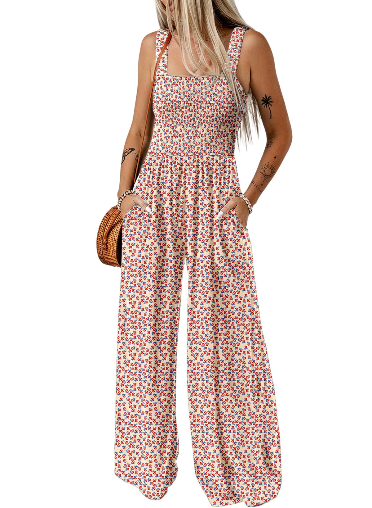 Dokotoo Women's Loose Overalls Jumpsuits One Piece Sleeveless Rompers