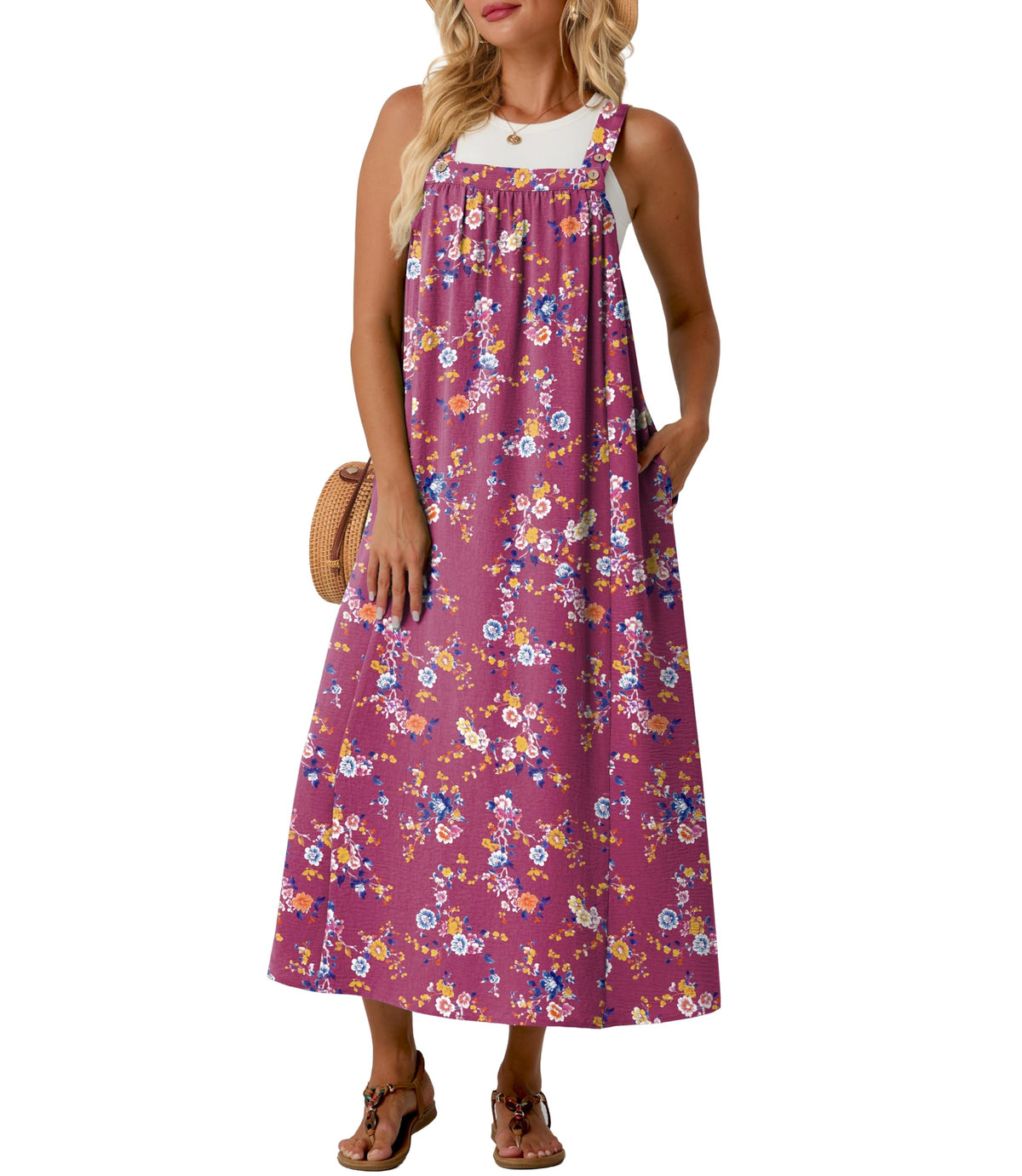 Lepunuo Overall Dress for Women Summer Adjustable Casual Cover Up
