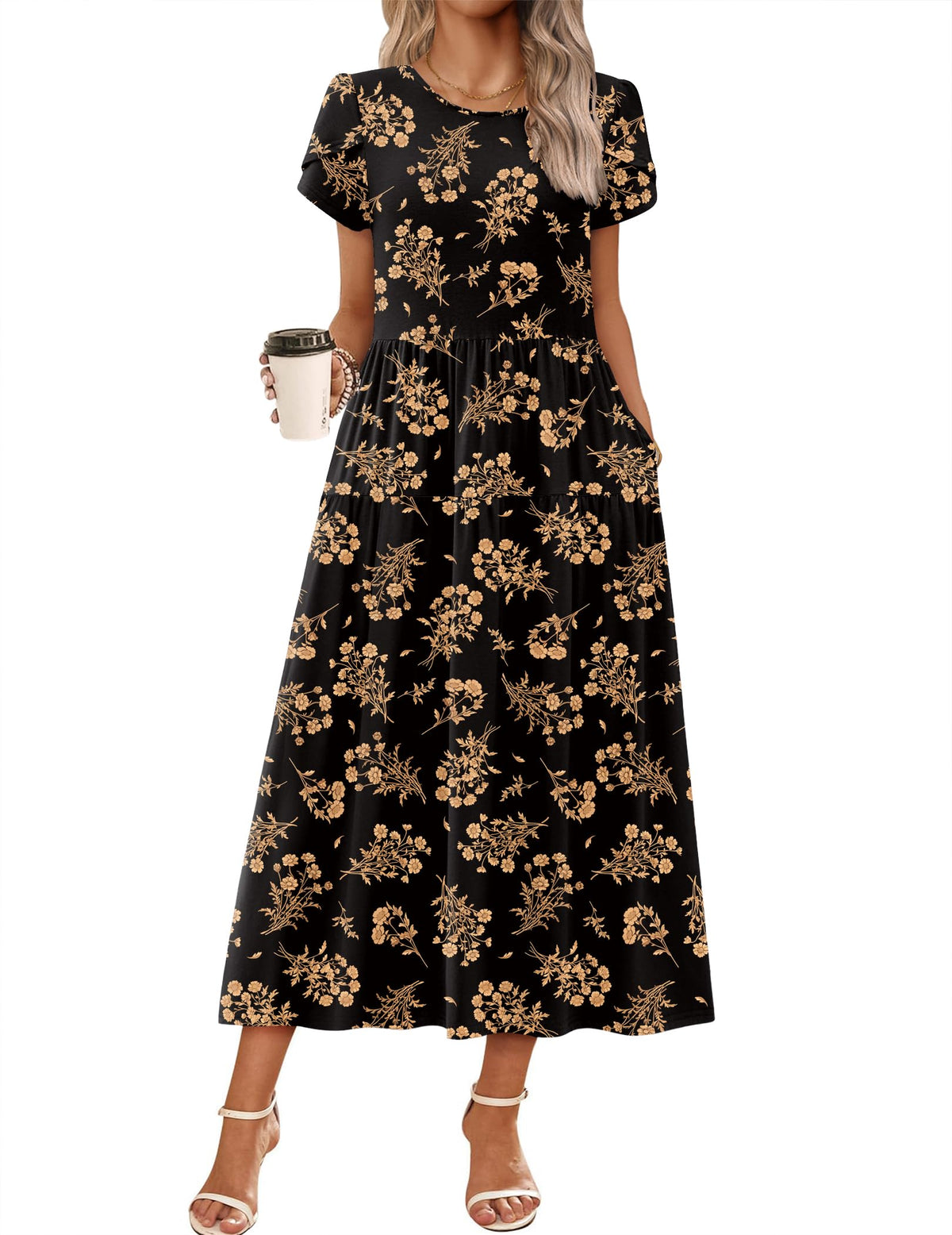 Zeagoo Summer Dresses for Women 2026 Maxi Bohemian Short Sleeve Long Dress
