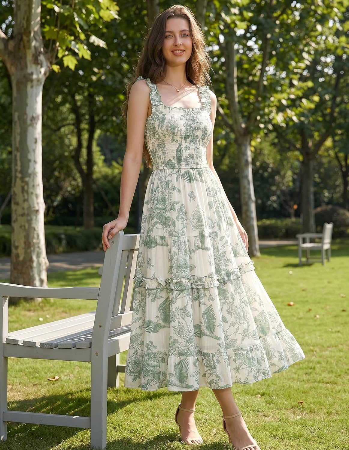 Scarlet Darkness Floral Dress for Women 2026 Summer Dress Flowy Sundress