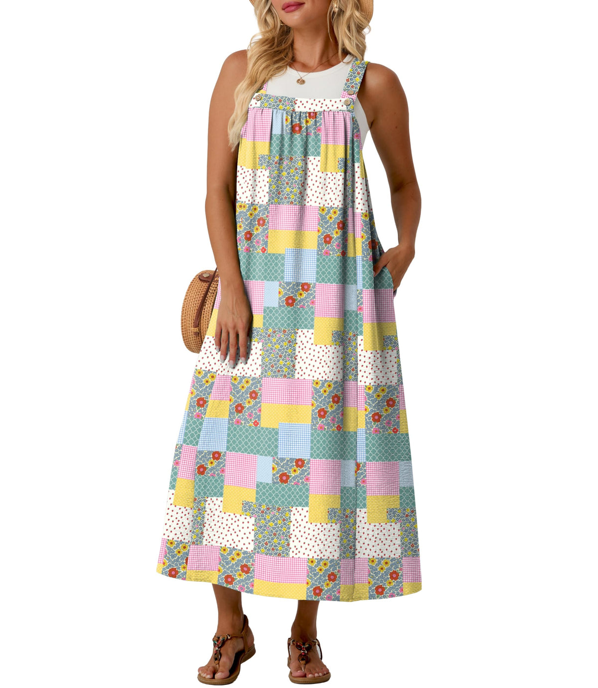 Lepunuo Overall Dress for Women Summer Adjustable Casual Cover Up