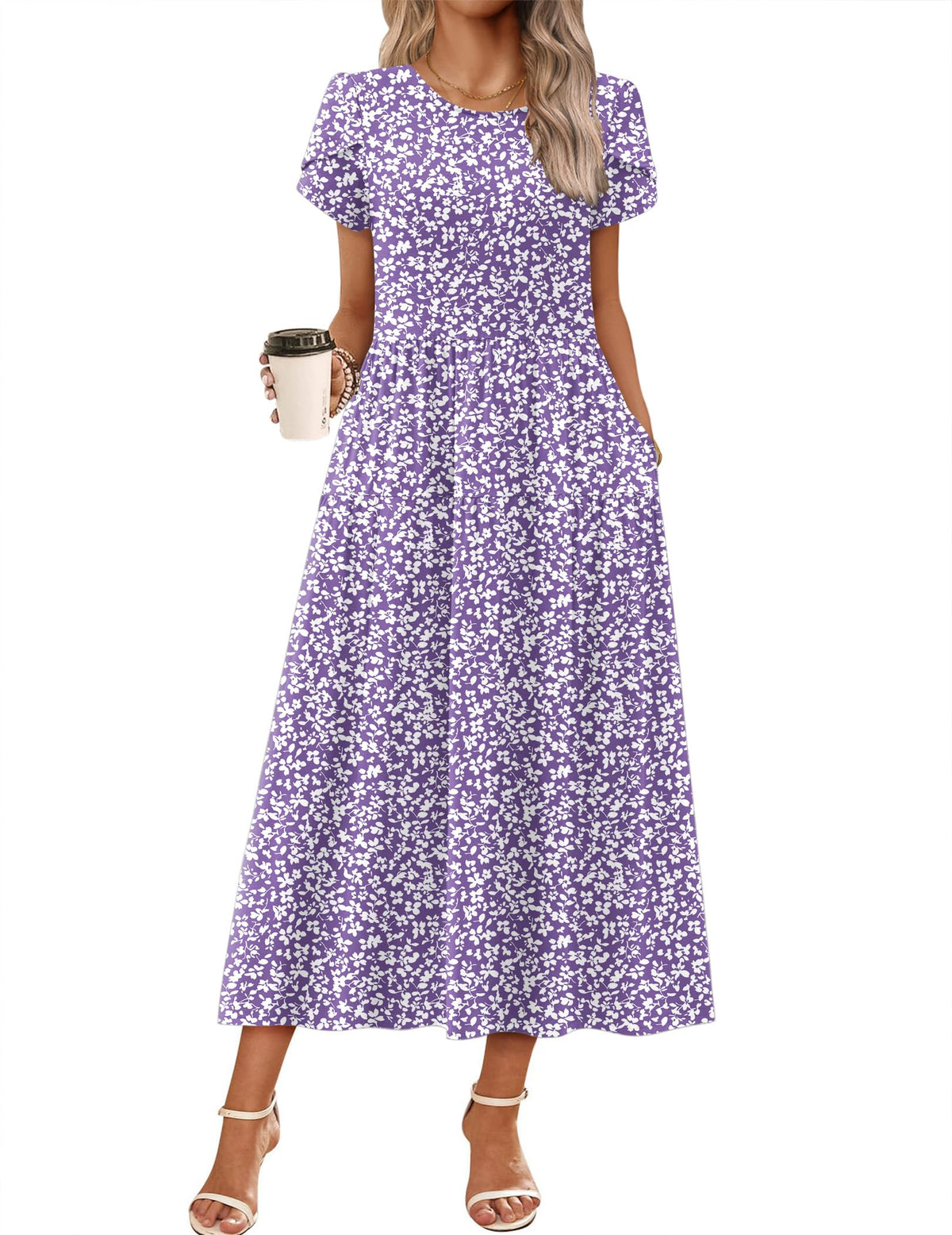 Zeagoo Summer Dresses for Women 2026 Maxi Bohemian Short Sleeve Long Dress