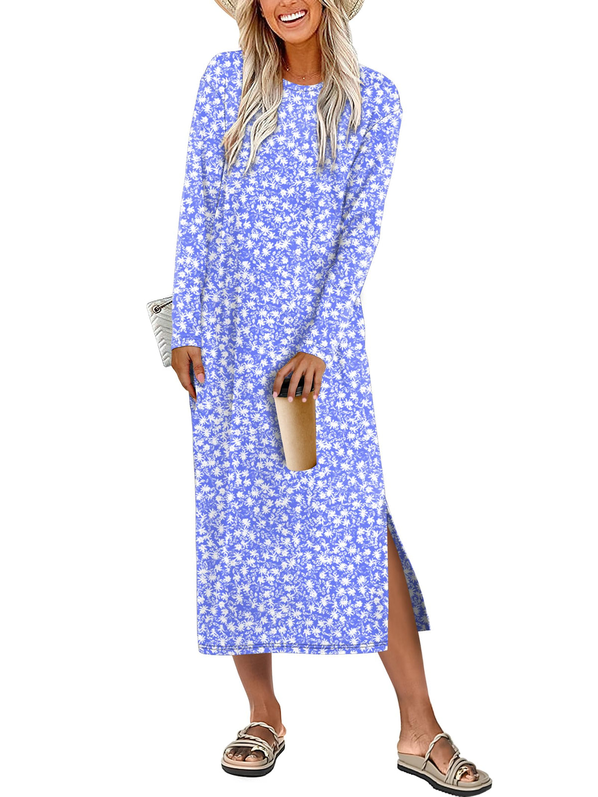 ANRABESS Long Sleeve Midi Dresses for Women
