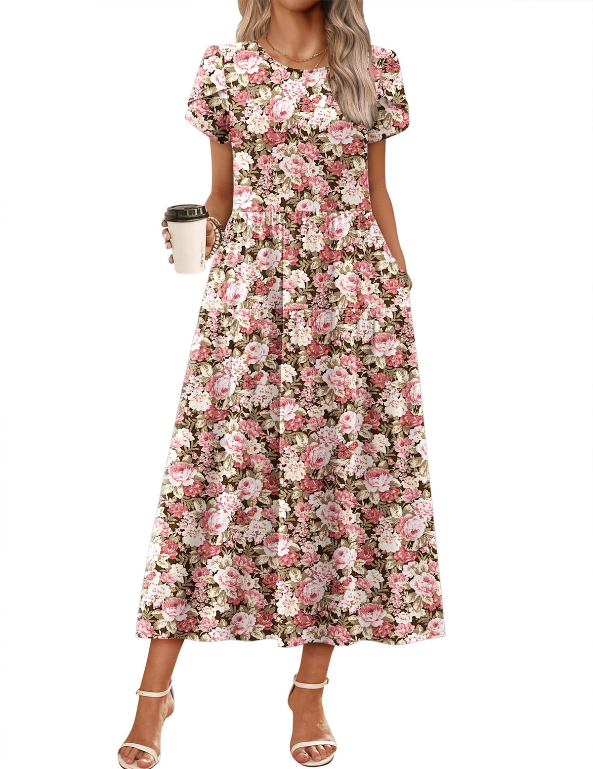 Zeagoo Summer Dresses for Women 2026 Maxi Bohemian Short Sleeve Long Dress