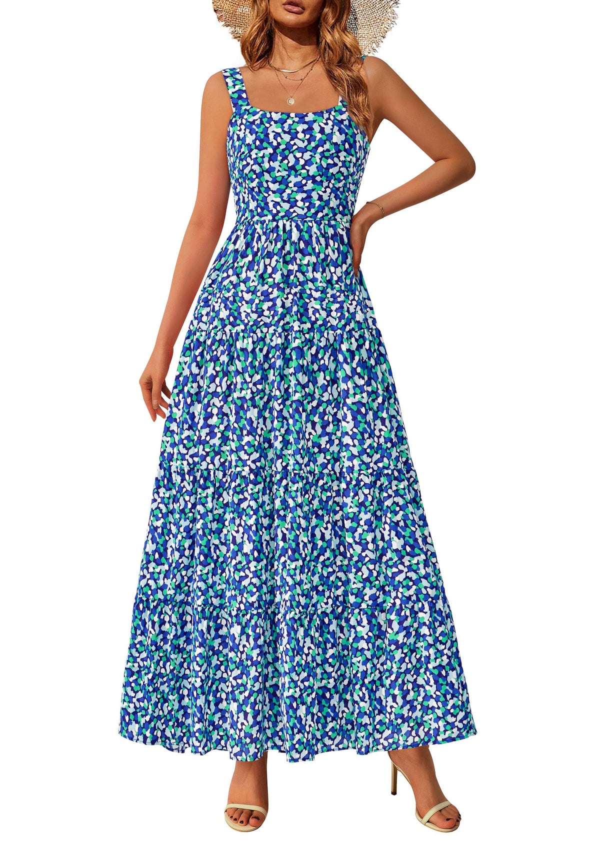 PRETTYGARDEN Womens 2026 Summer Dresses Fashion Clothing Floral Maxi Dress Ruffle Long Flowy Boho Beach Vacation Sundresses