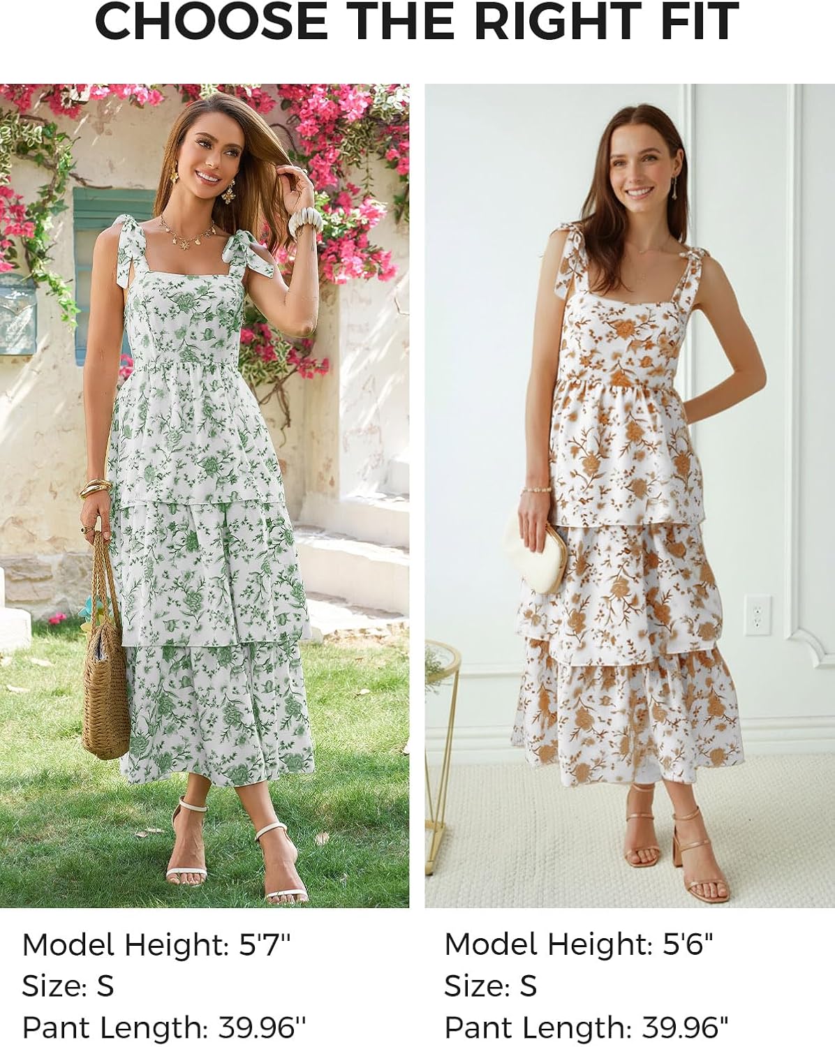 Wenrine Womens Summer Floral Maxi Dress Sleeveless Ruffle Smocked Sundress