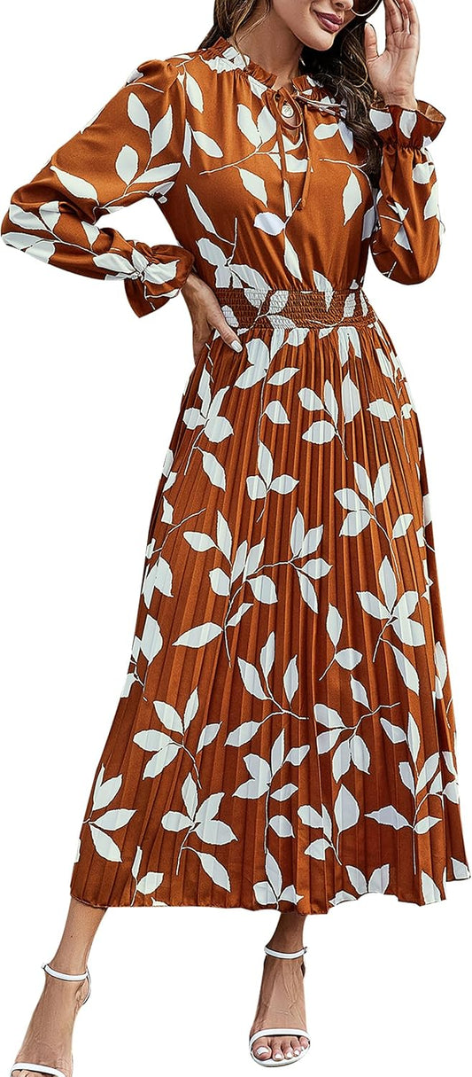 PRETTYGARDEN Women's Fall Midi Wedding Guest Dress