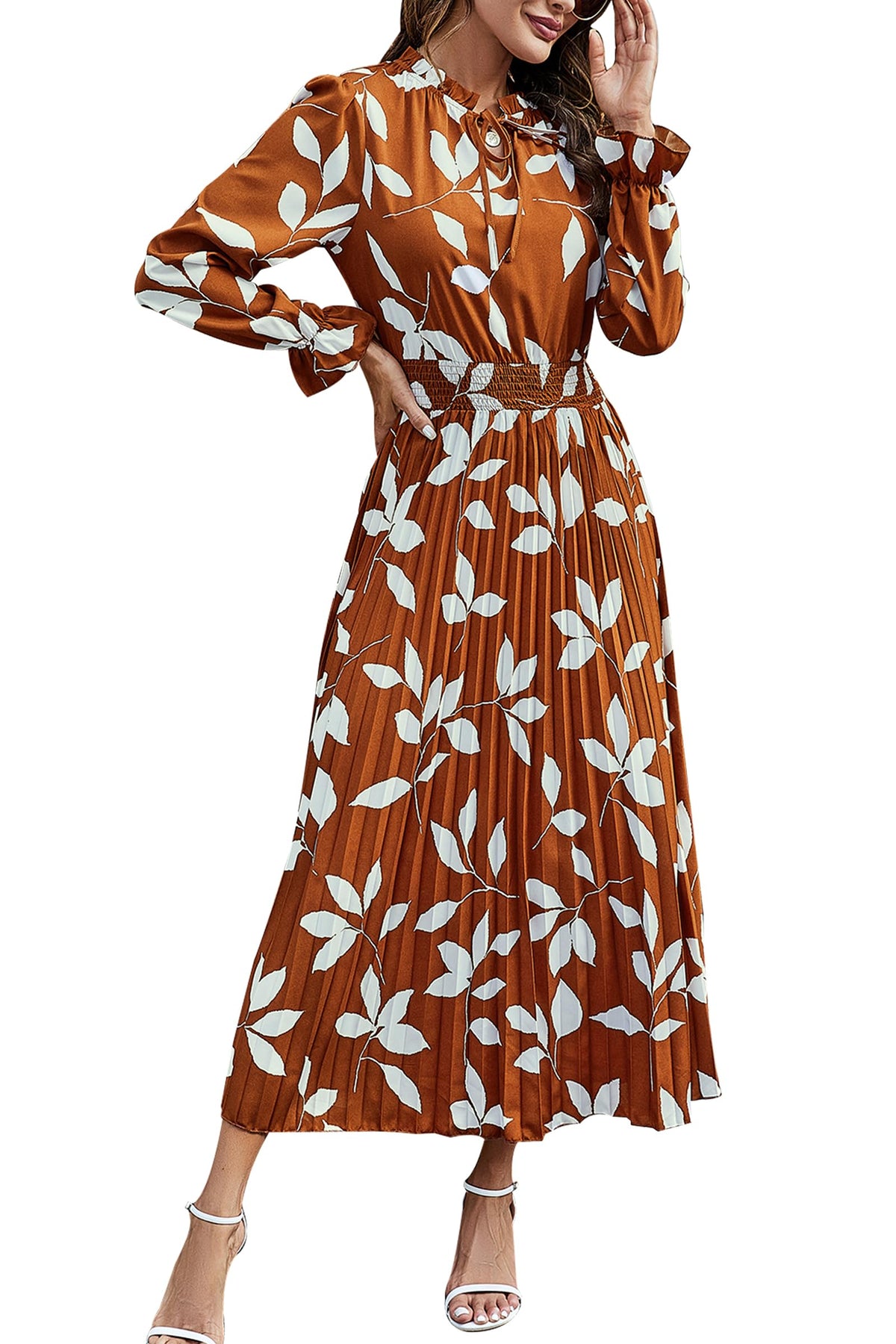 PRETTYGARDEN Women's Fall Midi Wedding Guest Dress