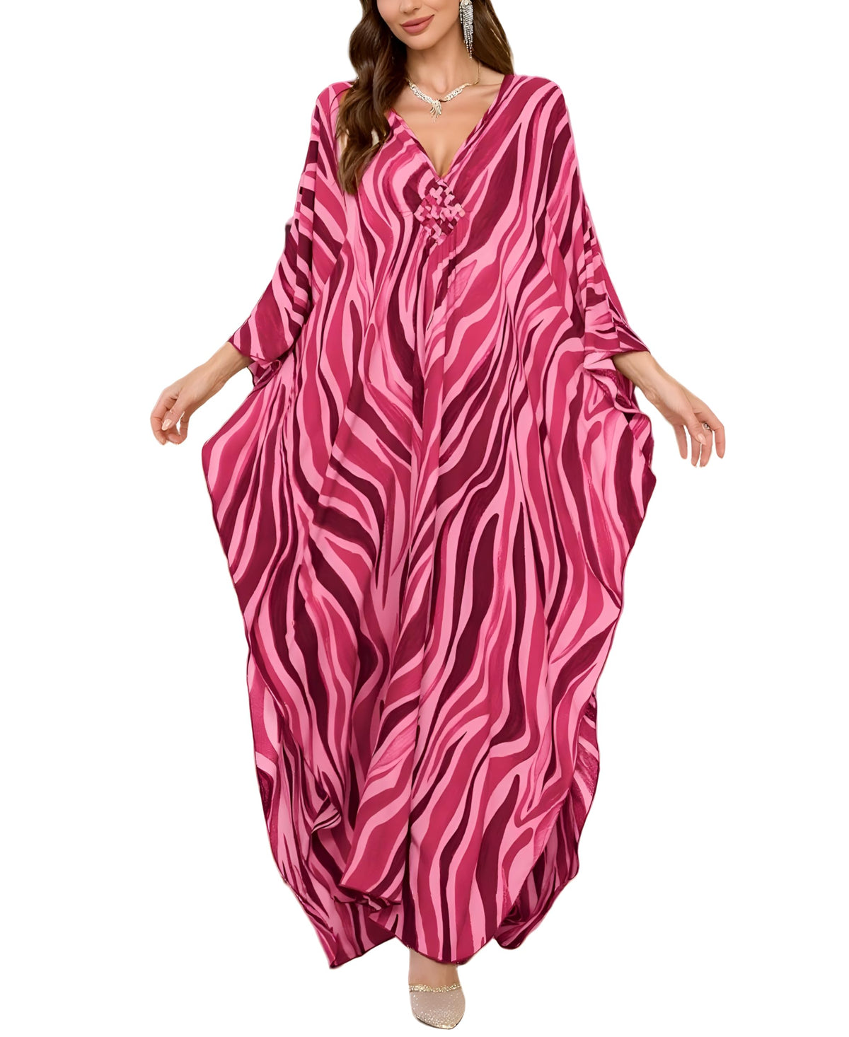 KEYLORTING Plus Size Kaftan Dress Women, African Moo Moo Print Caftan, Batwing Dress, Beach Cover Up for Party and Loungewear