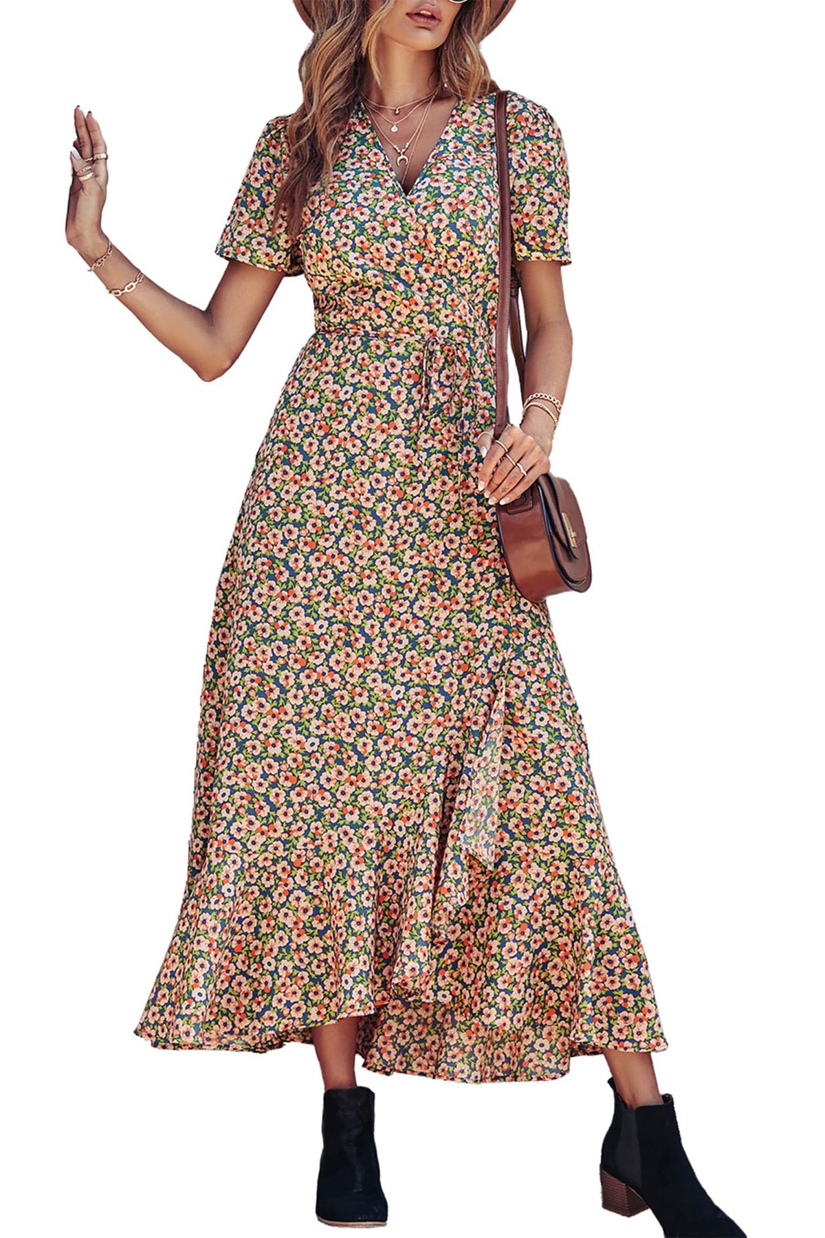 PRETTYGARDEN Women's Boho Floral Summer Maxi Dresses