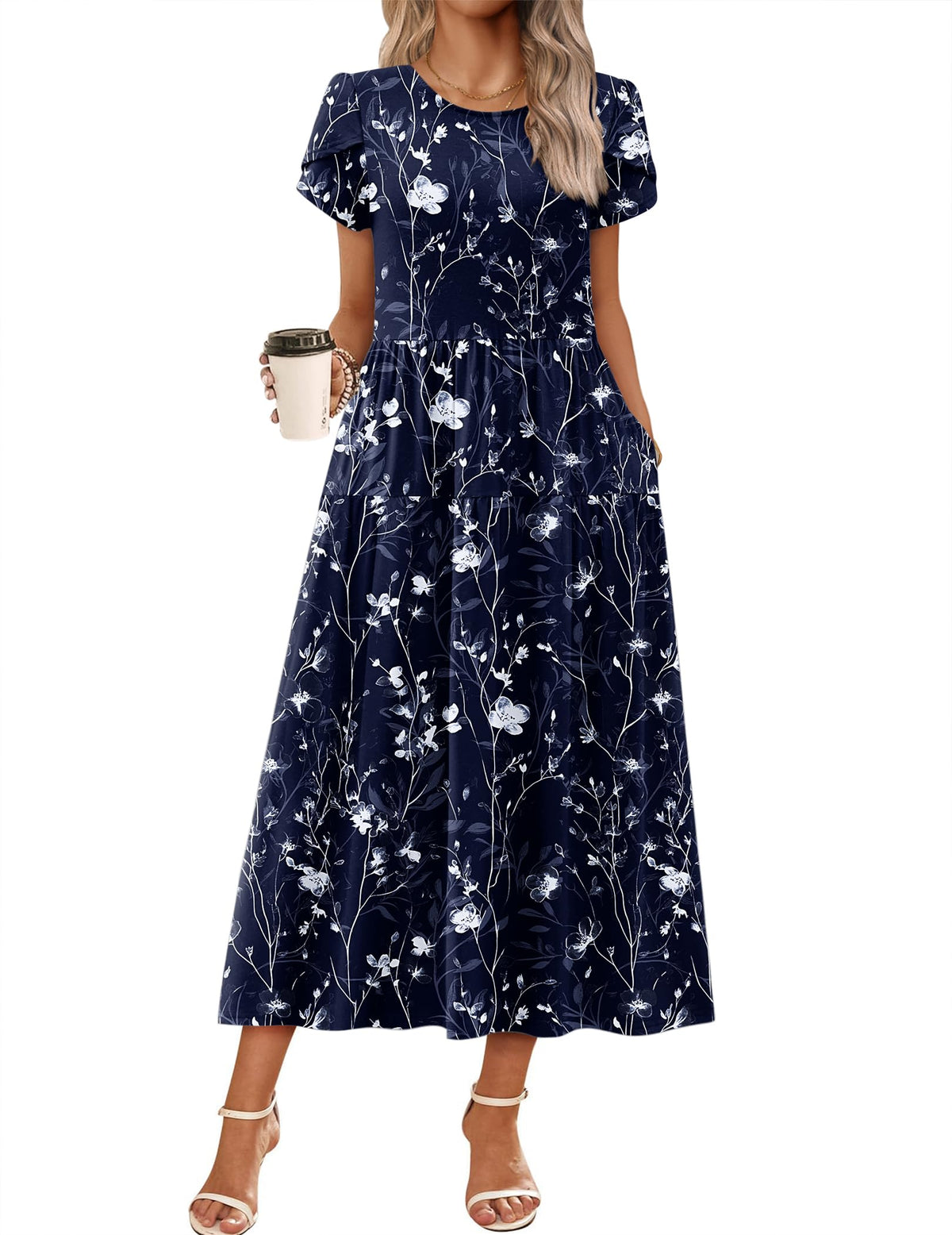 Zeagoo Summer Dresses for Women 2026 Maxi Bohemian Short Sleeve Long Dress