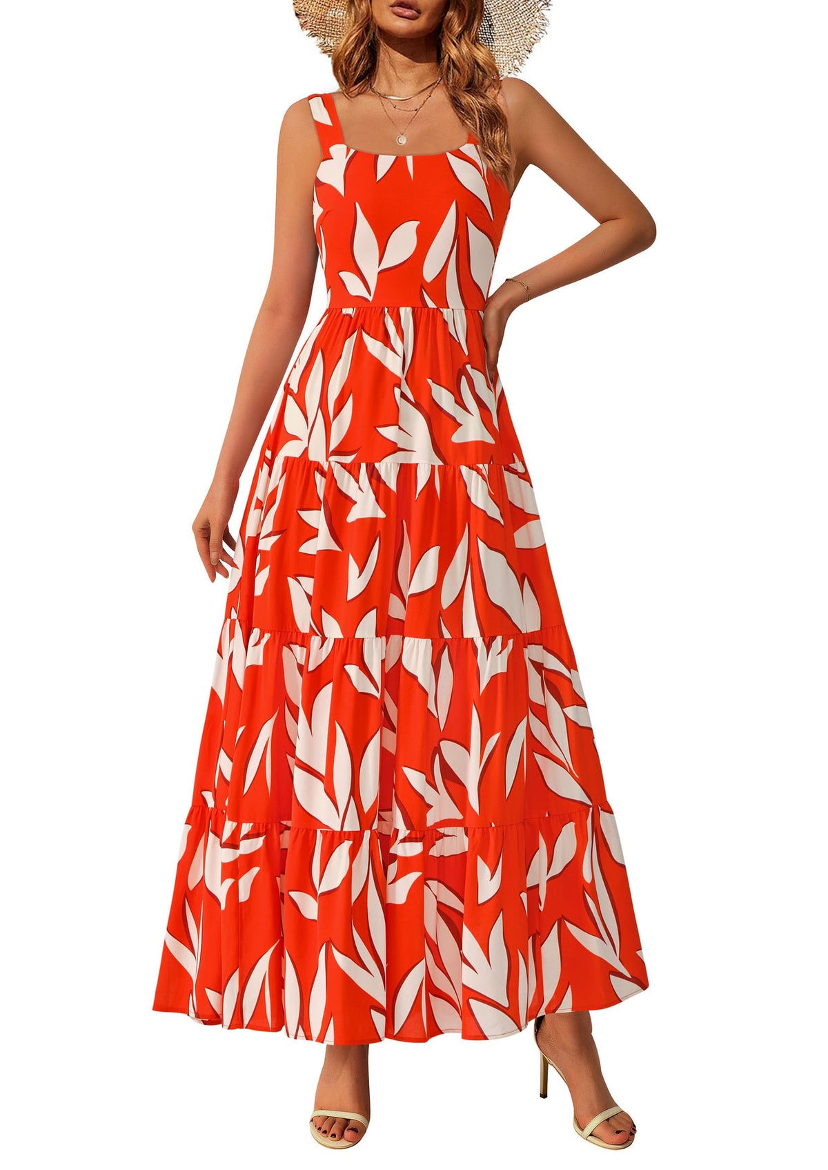 PRETTYGARDEN Womens 2026 Summer Dresses Fashion Clothing Floral Maxi Dress Ruffle Long Flowy Boho Beach Vacation Sundresses