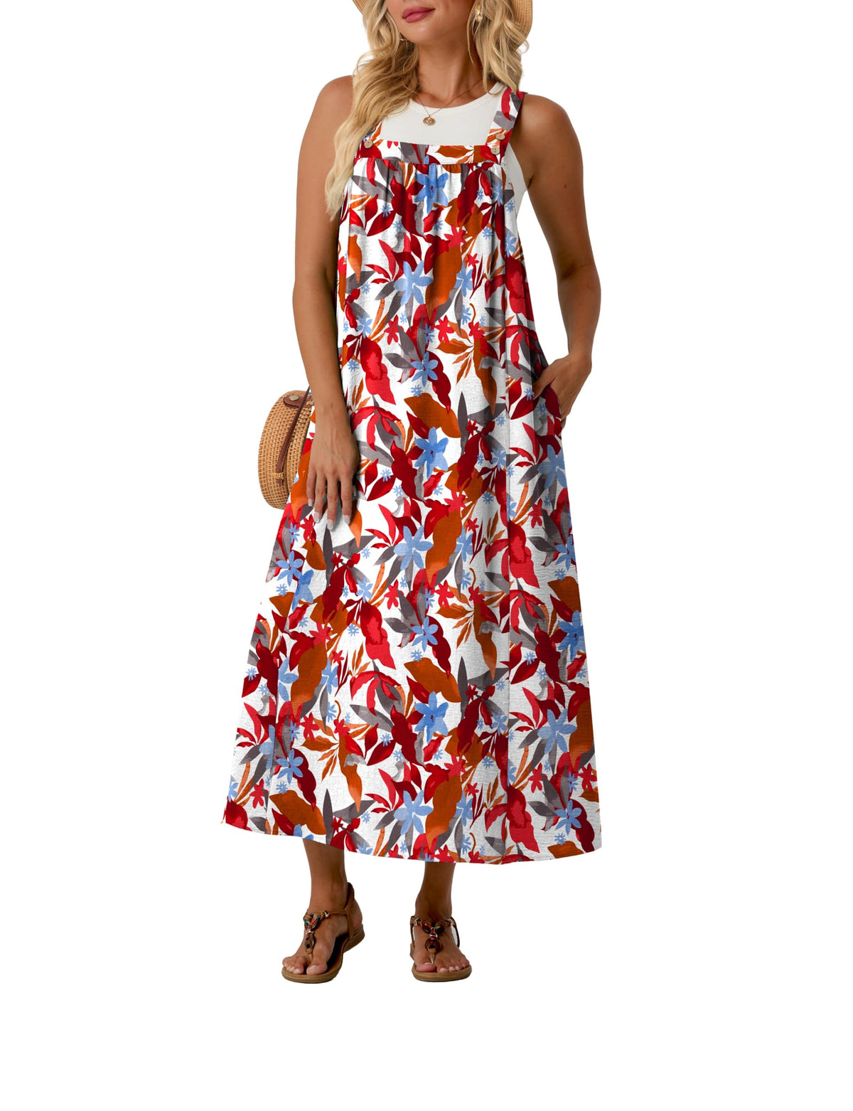 Lepunuo Overall Dress for Women Summer Adjustable Casual Cover Up