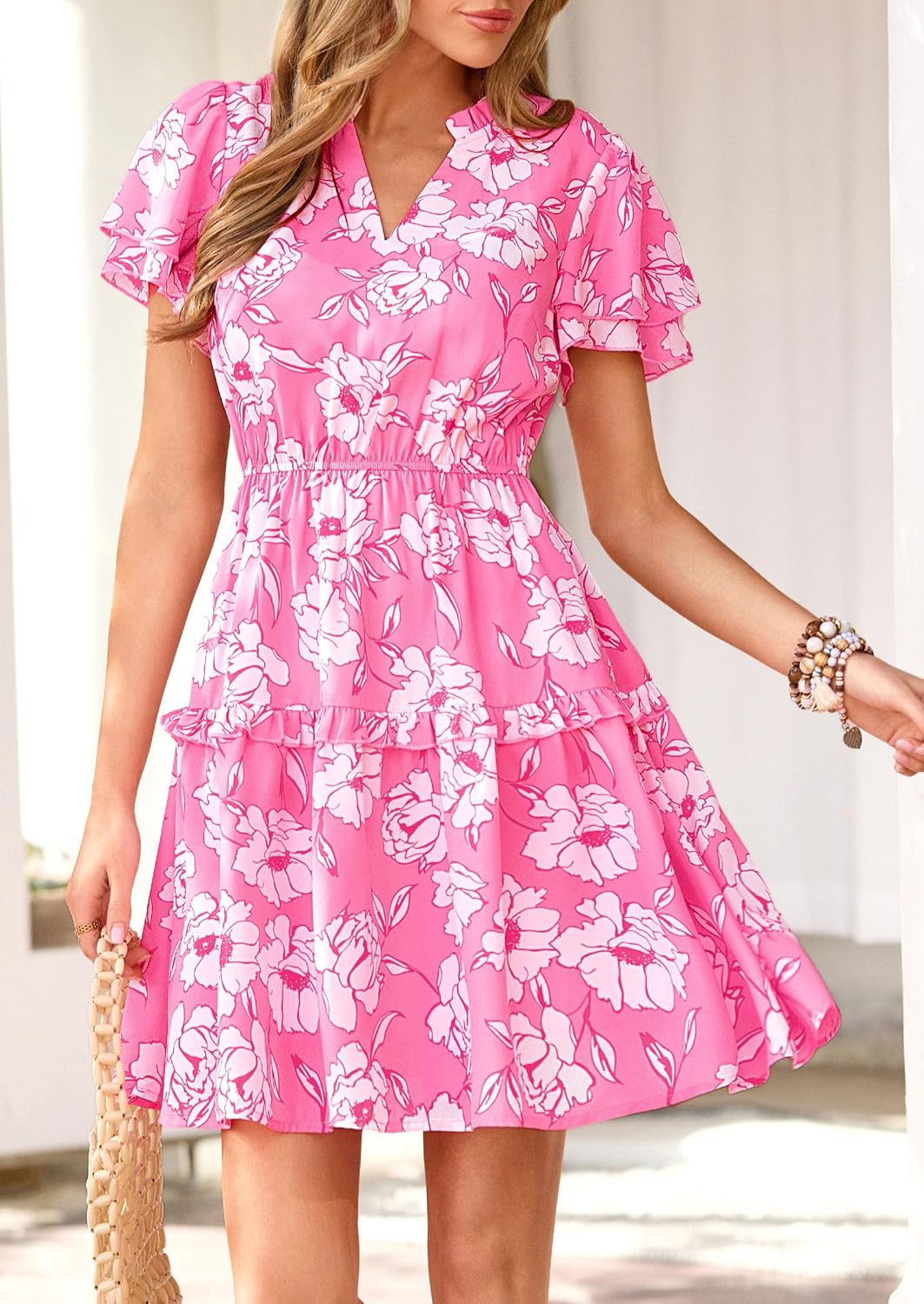 PRETTYGARDEN Womens Summer Floral Beach Dresses