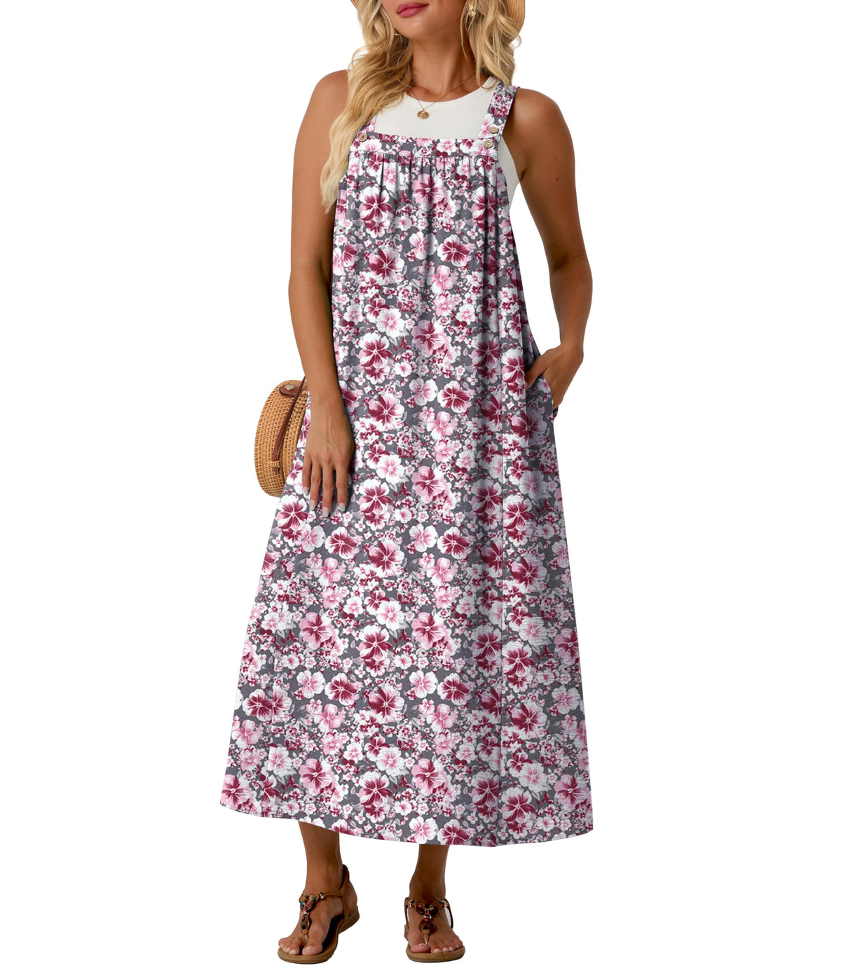 Lepunuo Overall Dress for Women Summer Adjustable Casual Cover Up